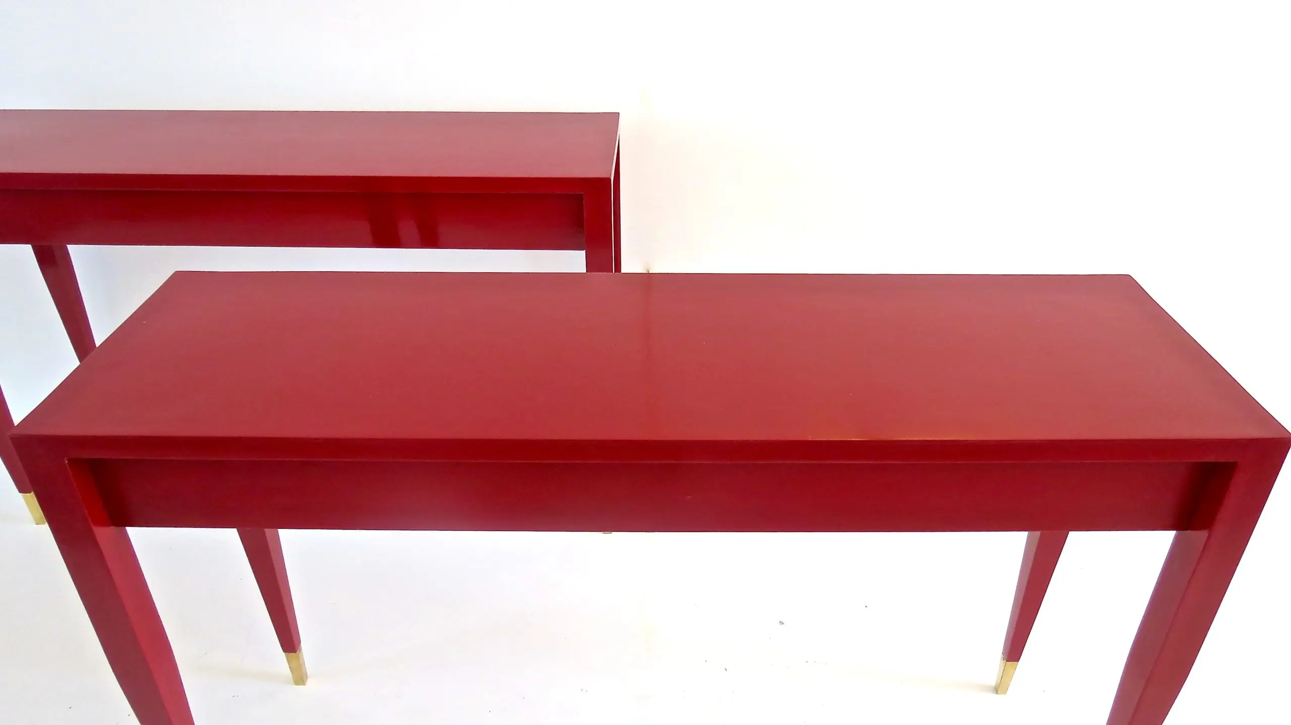 Gio Ponti Pair of Red Laquered Console from Hotel PdP, Roma, 1964 — image 3