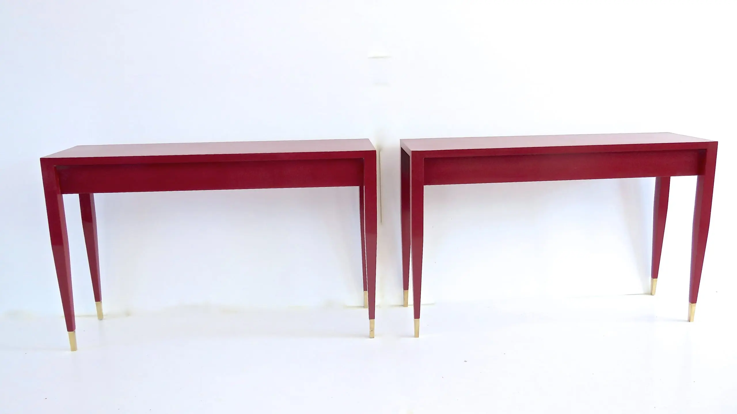 Gio Ponti Pair of Red Laquered Console from Hotel PdP, Roma, 1964 — photo 17