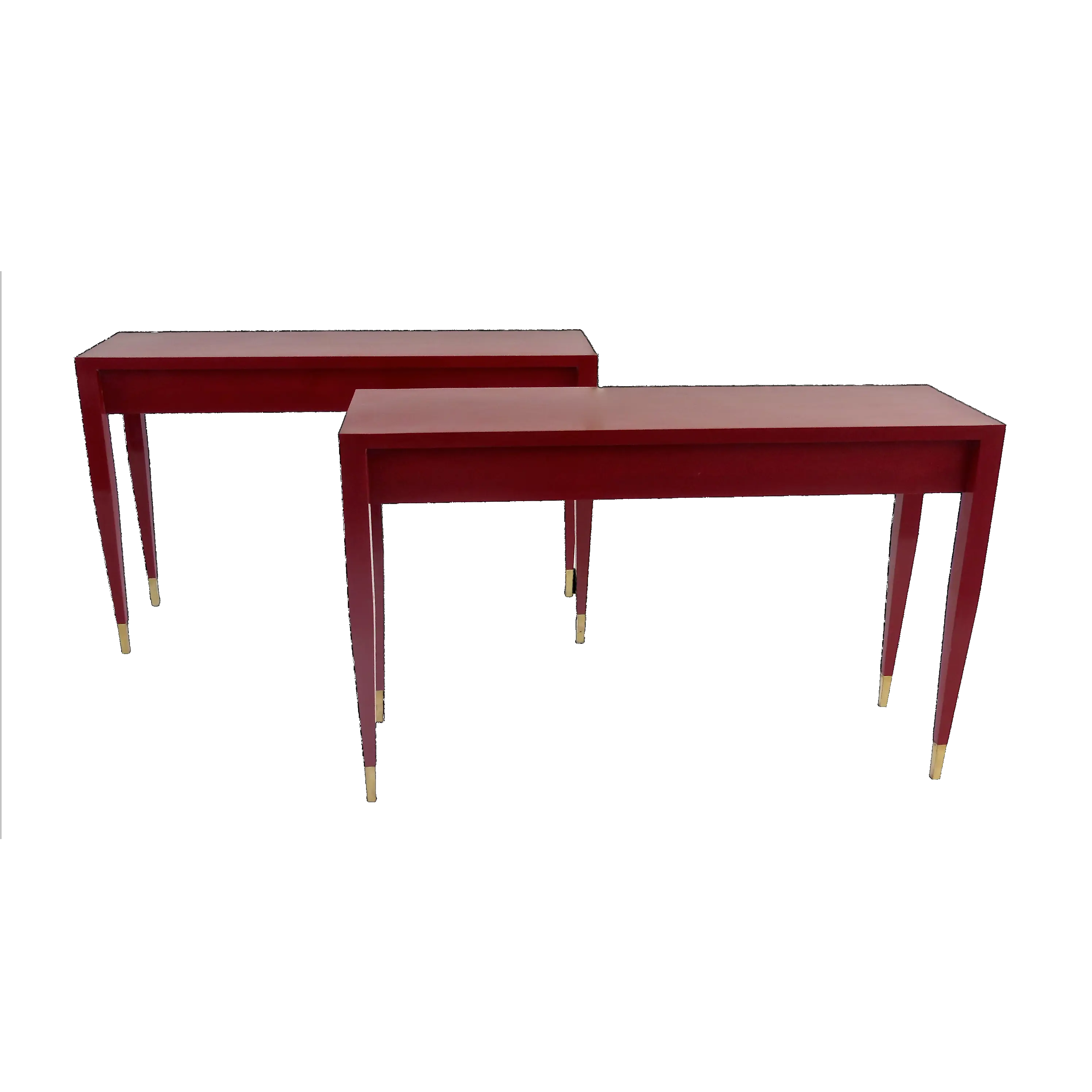 Gio Ponti Pair of Red Laquered Console from Hotel PdP, Roma, 1964 — Gio Ponti