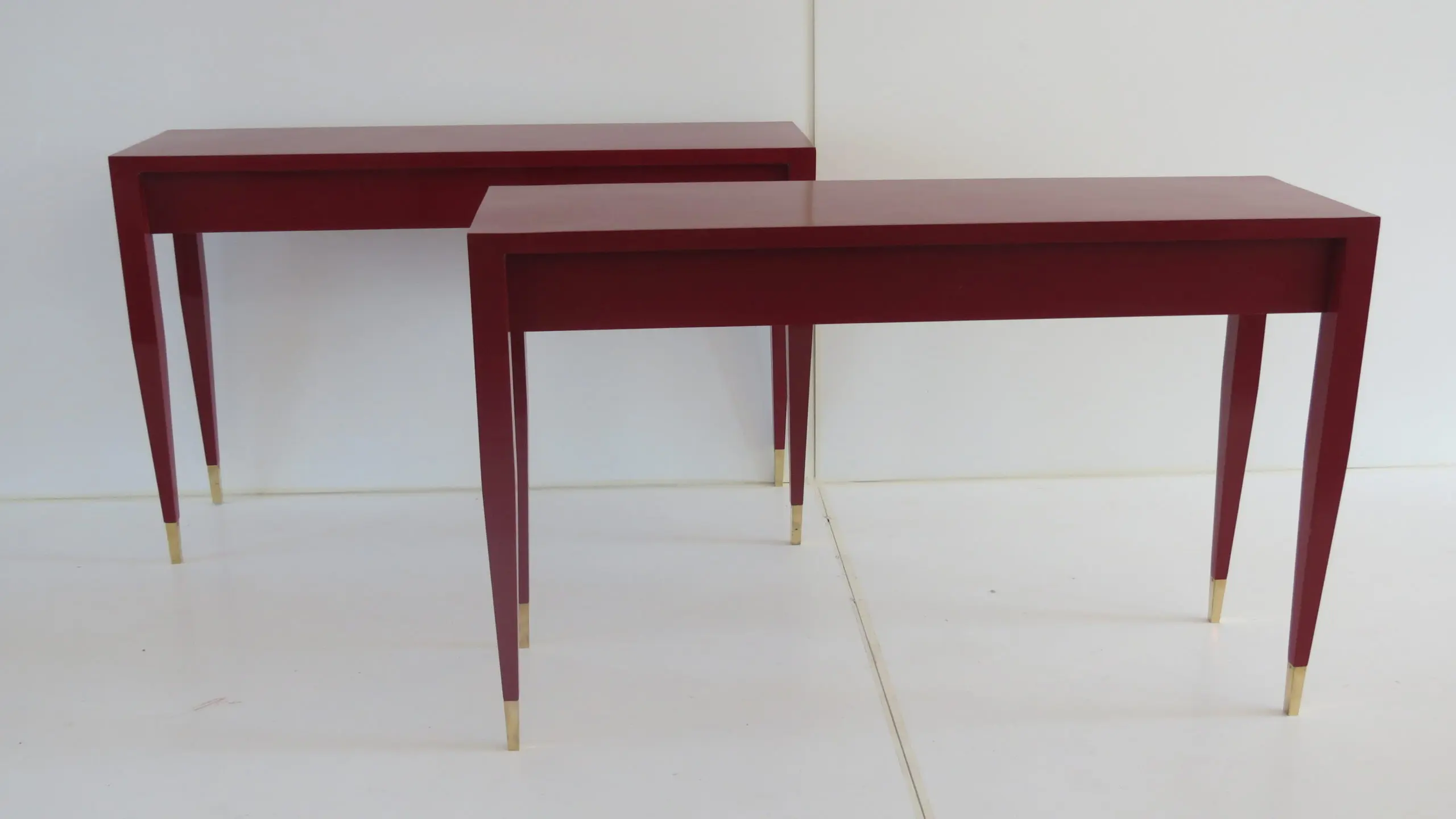 Gio Ponti Pair of Red Laquered Console from Hotel PdP, Roma, 1964 — image 2
