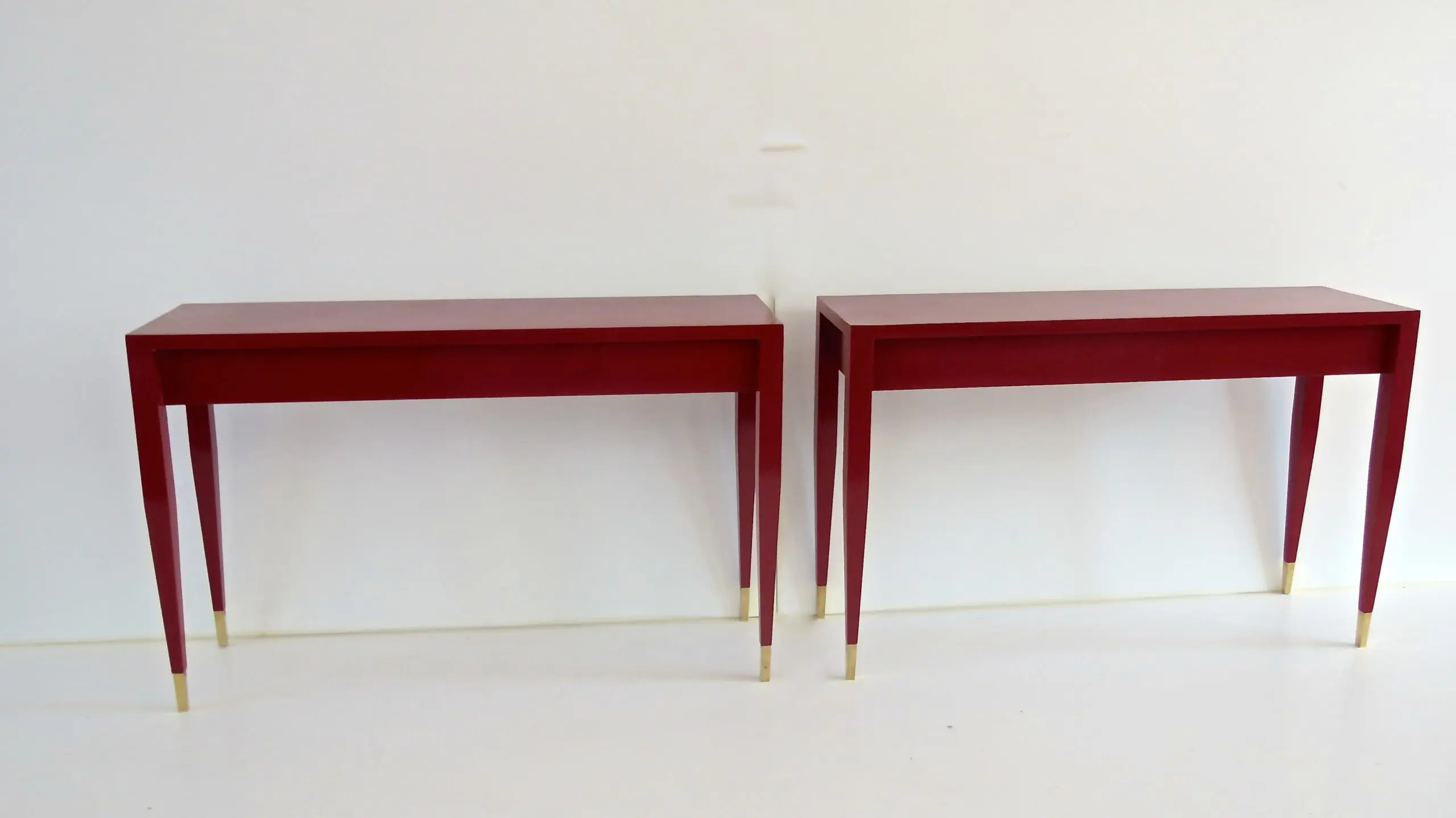 Gio Ponti Pair of Red Laquered Console from Hotel PdP, Roma, 1964 — photo 19