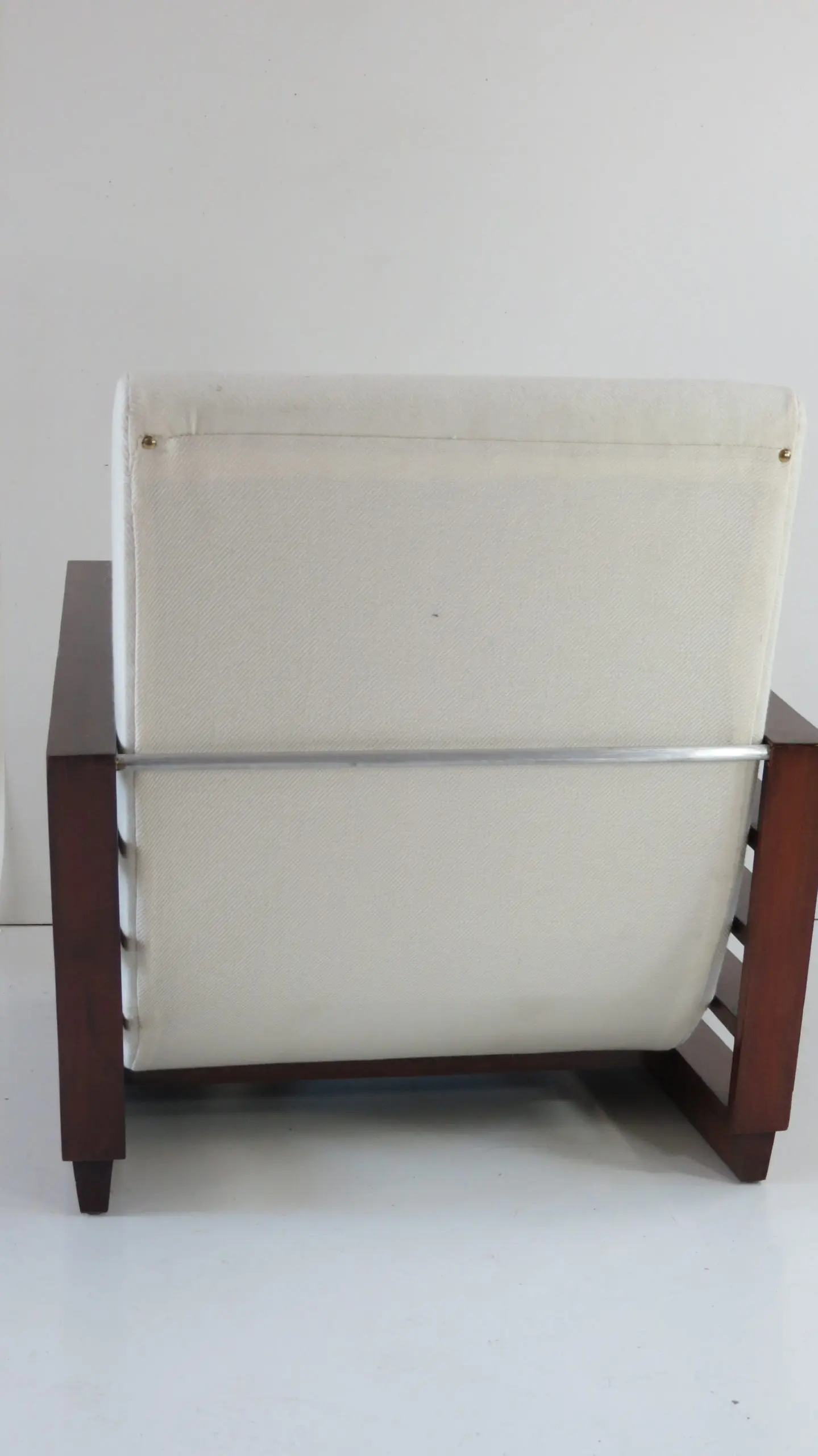Fine Pair of Mario Quarti Rationalist Beech White Lounge Chairs, 1940 — photo 8