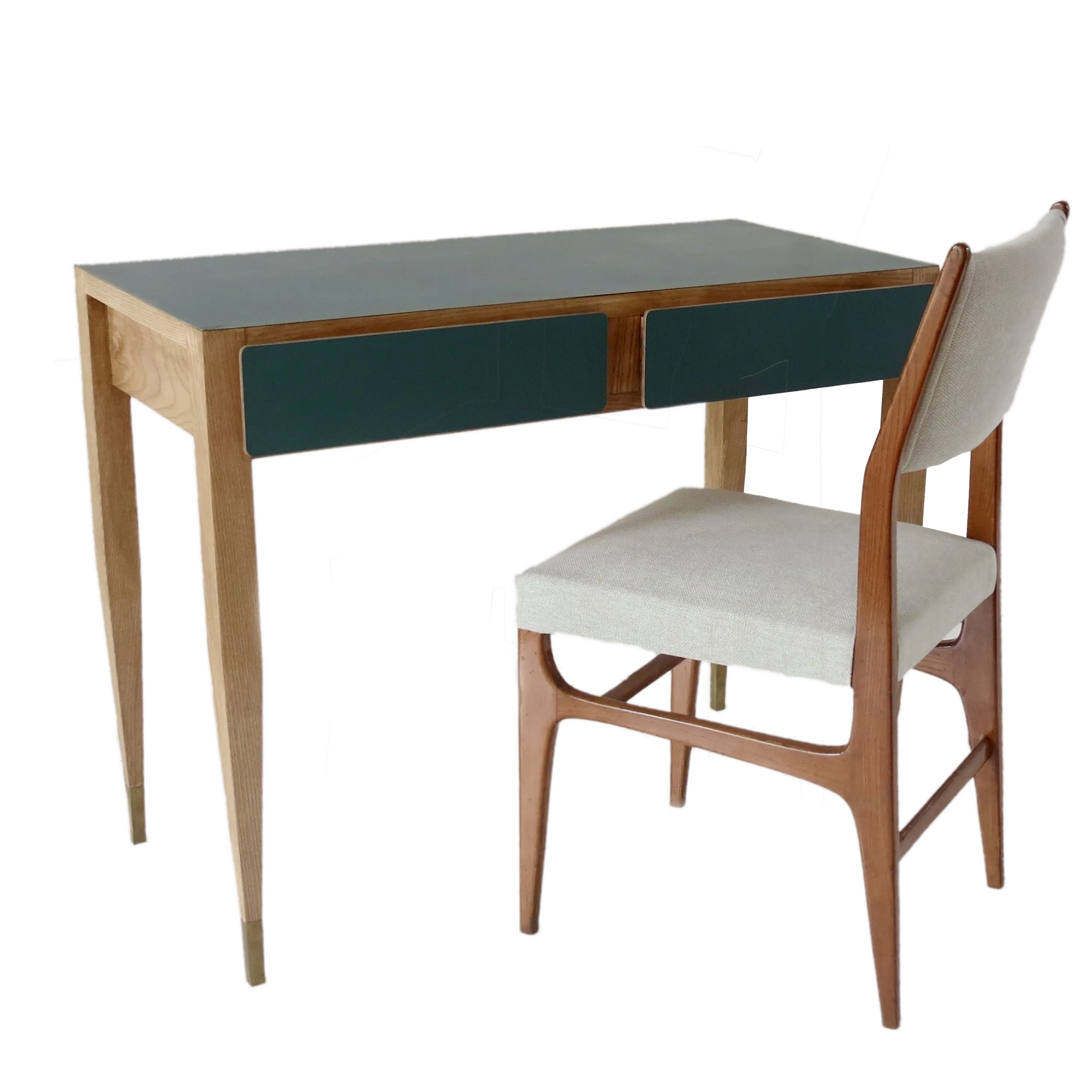 Gio Ponti Vanity Console Desk Formica from Hotel PdP Roma, 1964 and "602" Chair — Gio Ponti