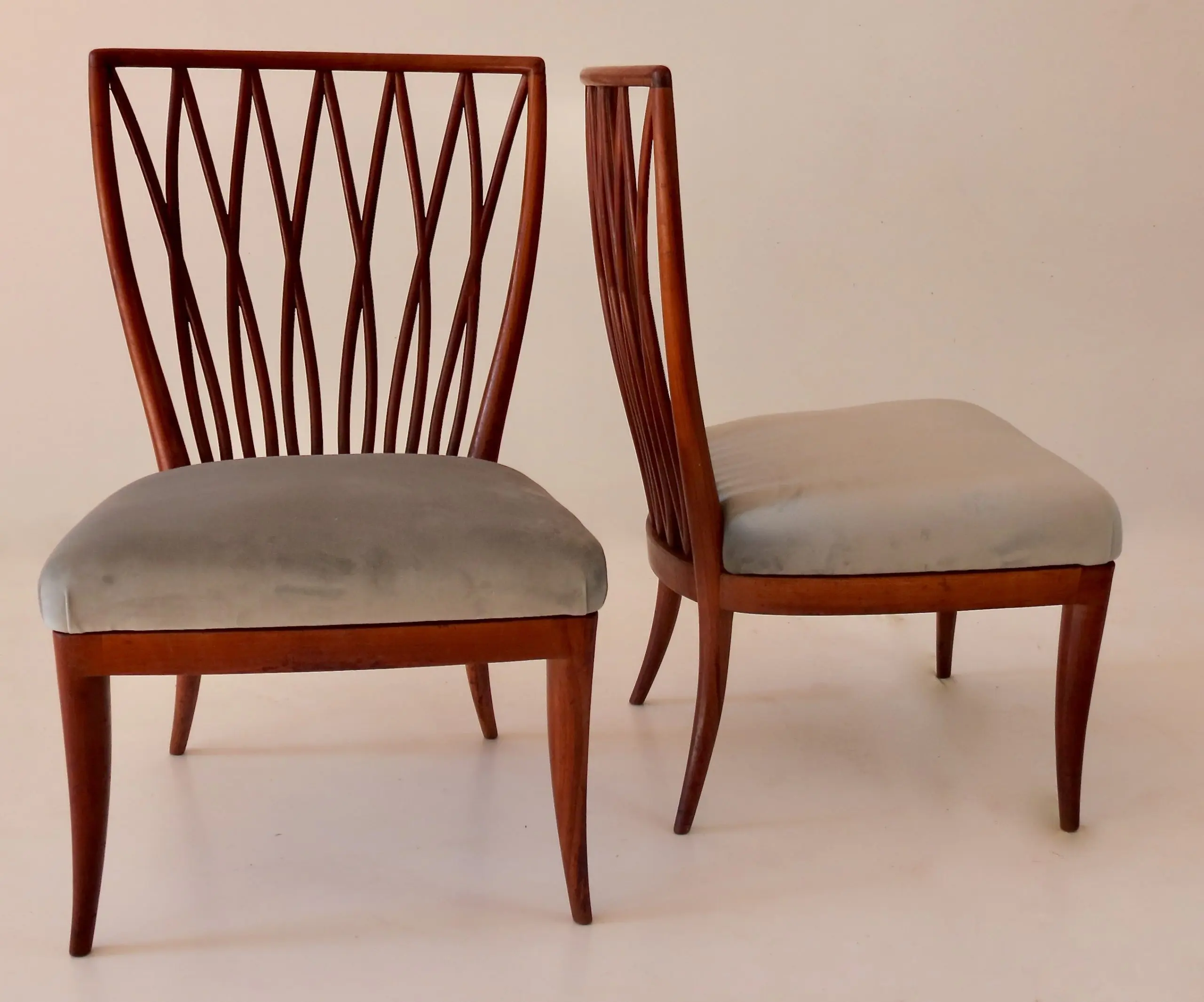 Pair of Andrea Busiri Vici Cherrywood Lounge Chairs, 1940 — photo 16