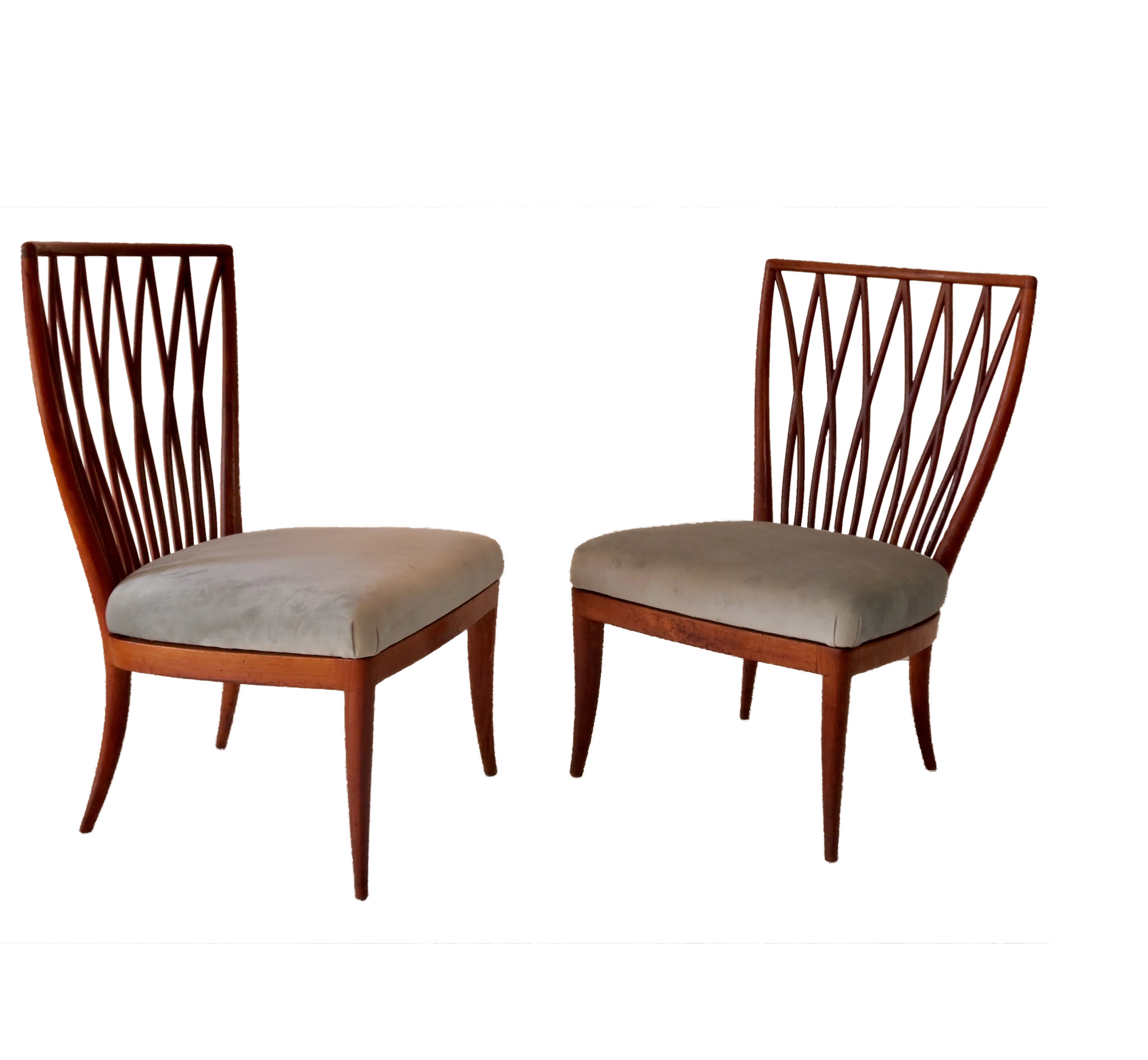 Pair of Andrea Busiri Vici Cherrywood Lounge Chairs, 1940 — photo 17