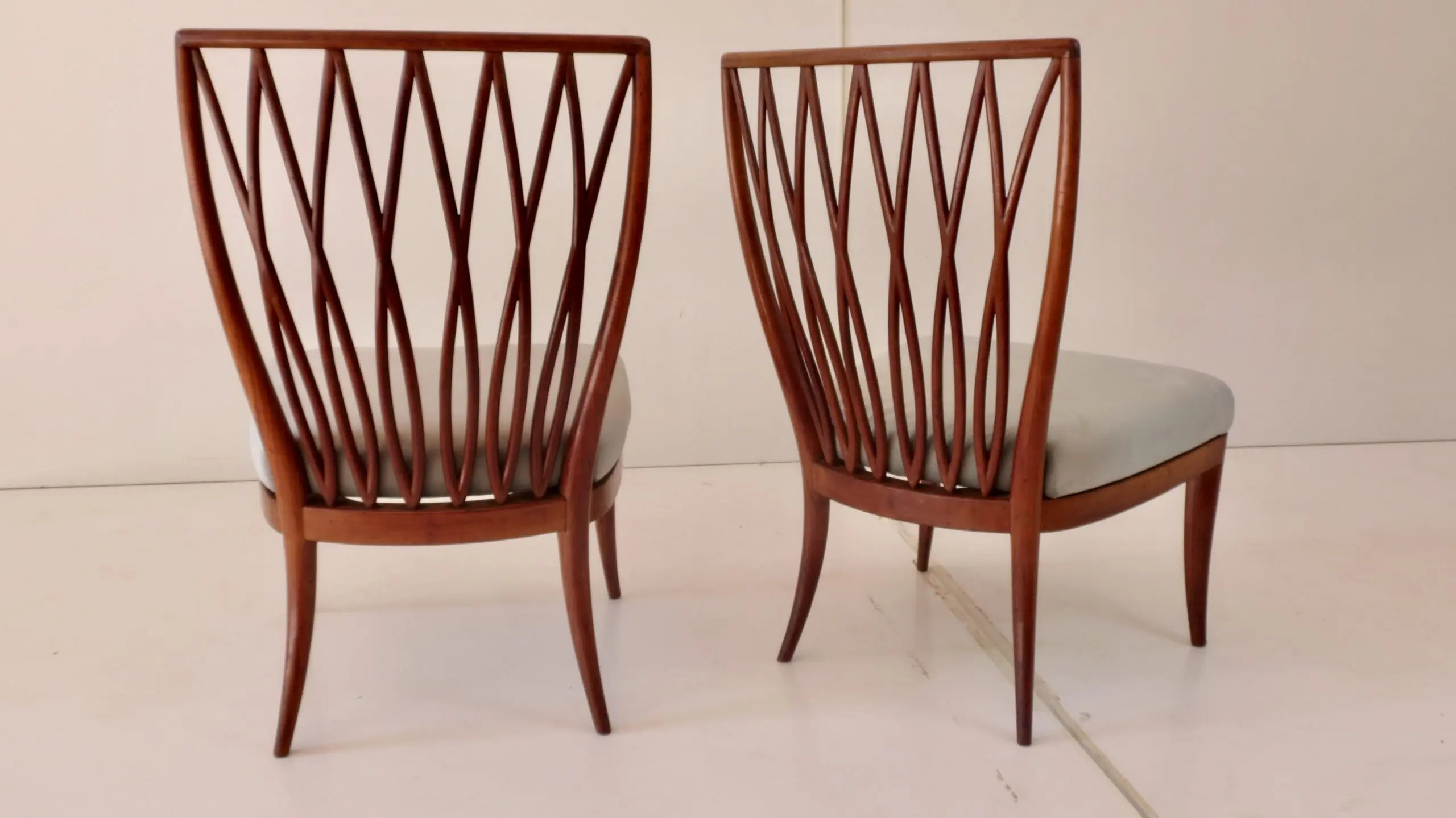 Pair of Andrea Busiri Vici Cherrywood Lounge Chairs, 1940 — photo 15