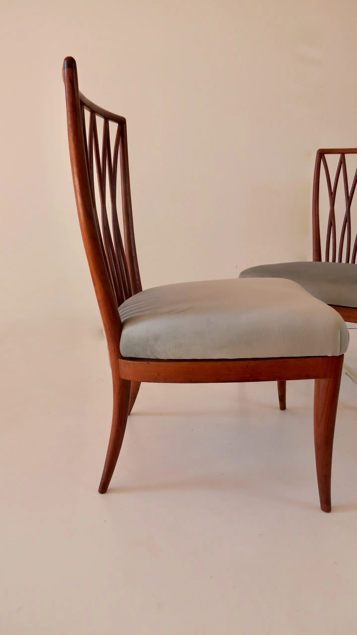 Pair of Andrea Busiri Vici Cherrywood Lounge Chairs, 1940 — image 2