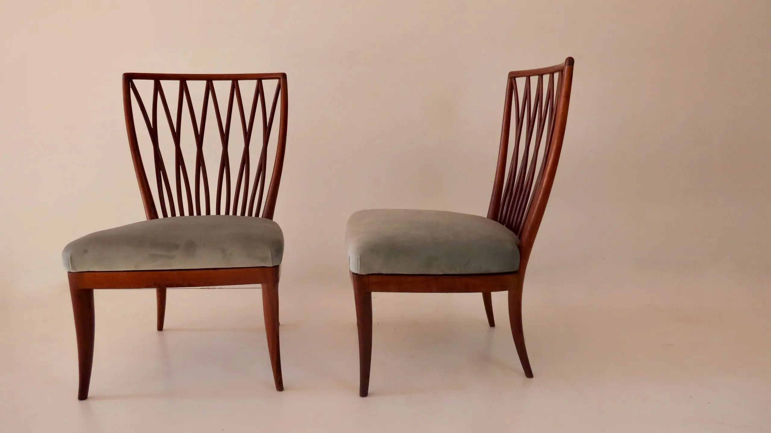 Pair of Andrea Busiri Vici Cherrywood Lounge Chairs, 1940 — photo 5