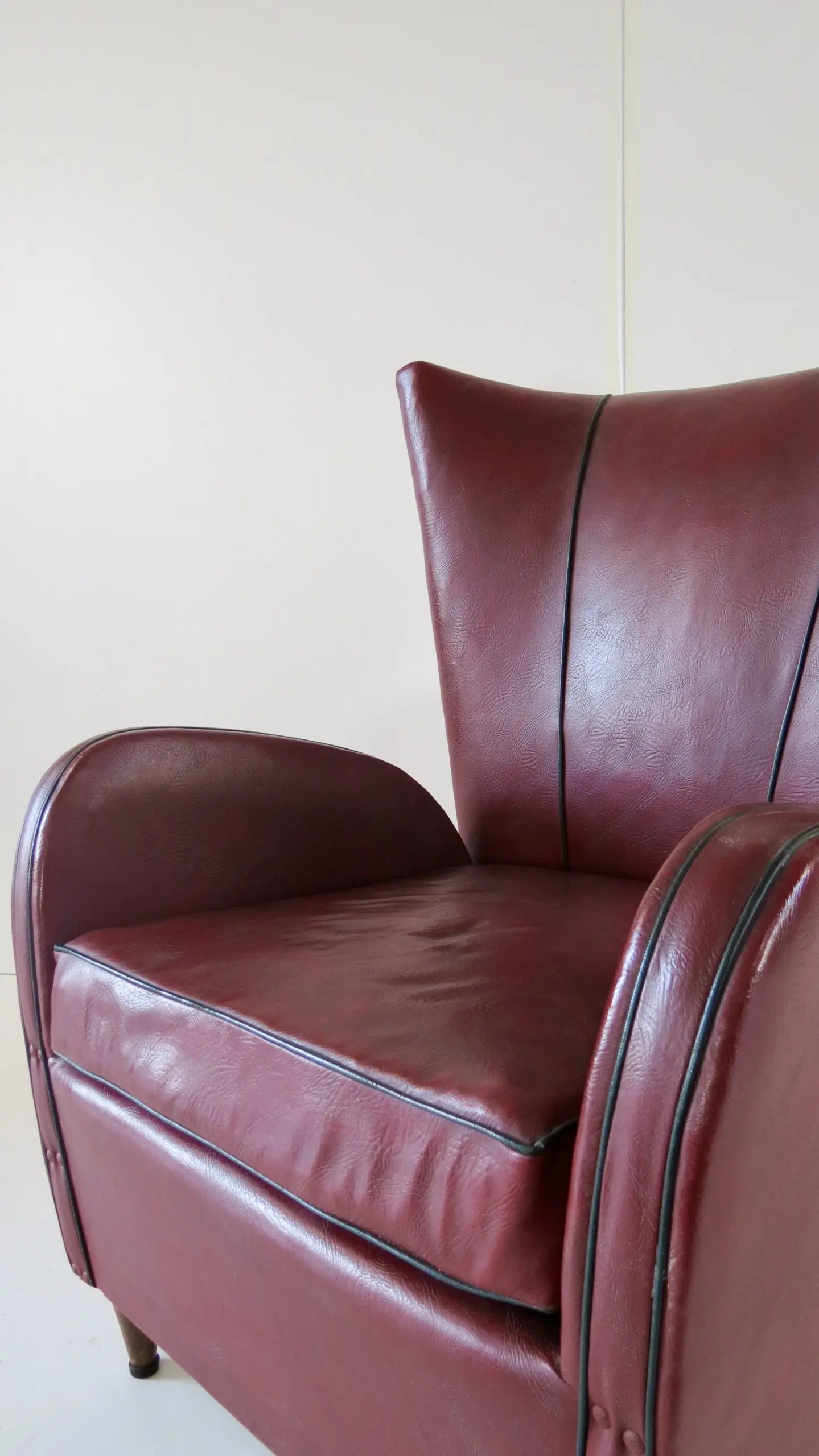 Pair of Rare Red Sky Paolo Buffa Armchairs, 1950 — photo 11