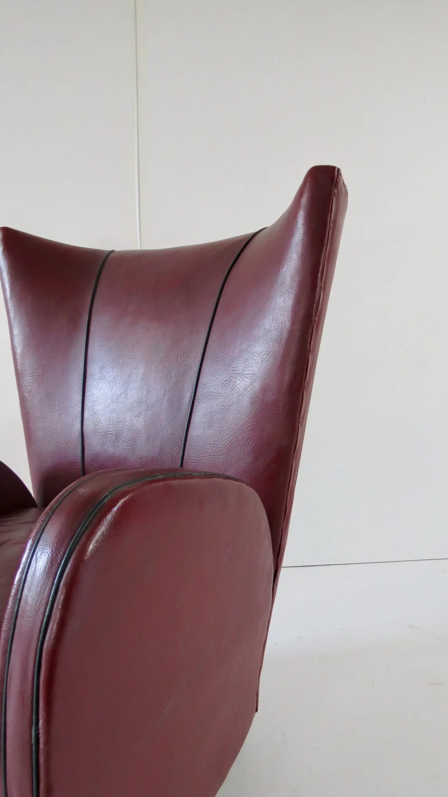 Pair of Rare Red Sky Paolo Buffa Armchairs, 1950 — photo 12