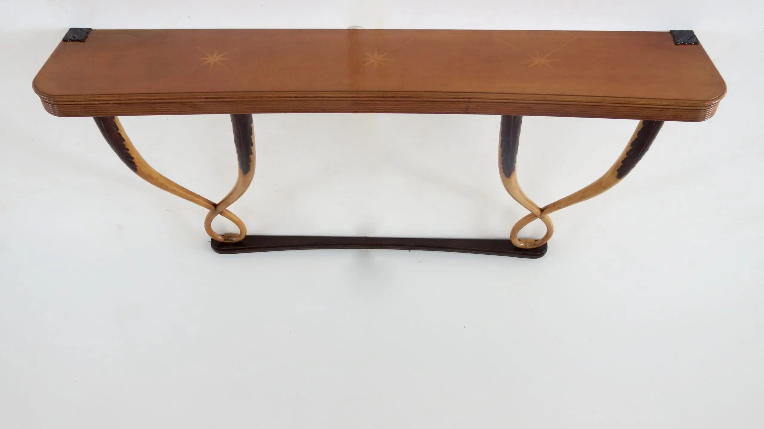 Large Important Inlaid Cherrywood Wall Console Tomaso Buzzi Attributed, c. 1940 — photo 6