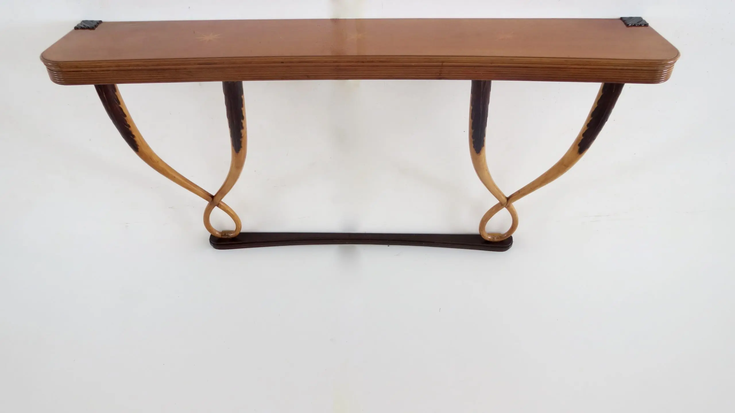 Large Important Inlaid Cherrywood Wall Console Tomaso Buzzi Attributed, c. 1940 — photo 8