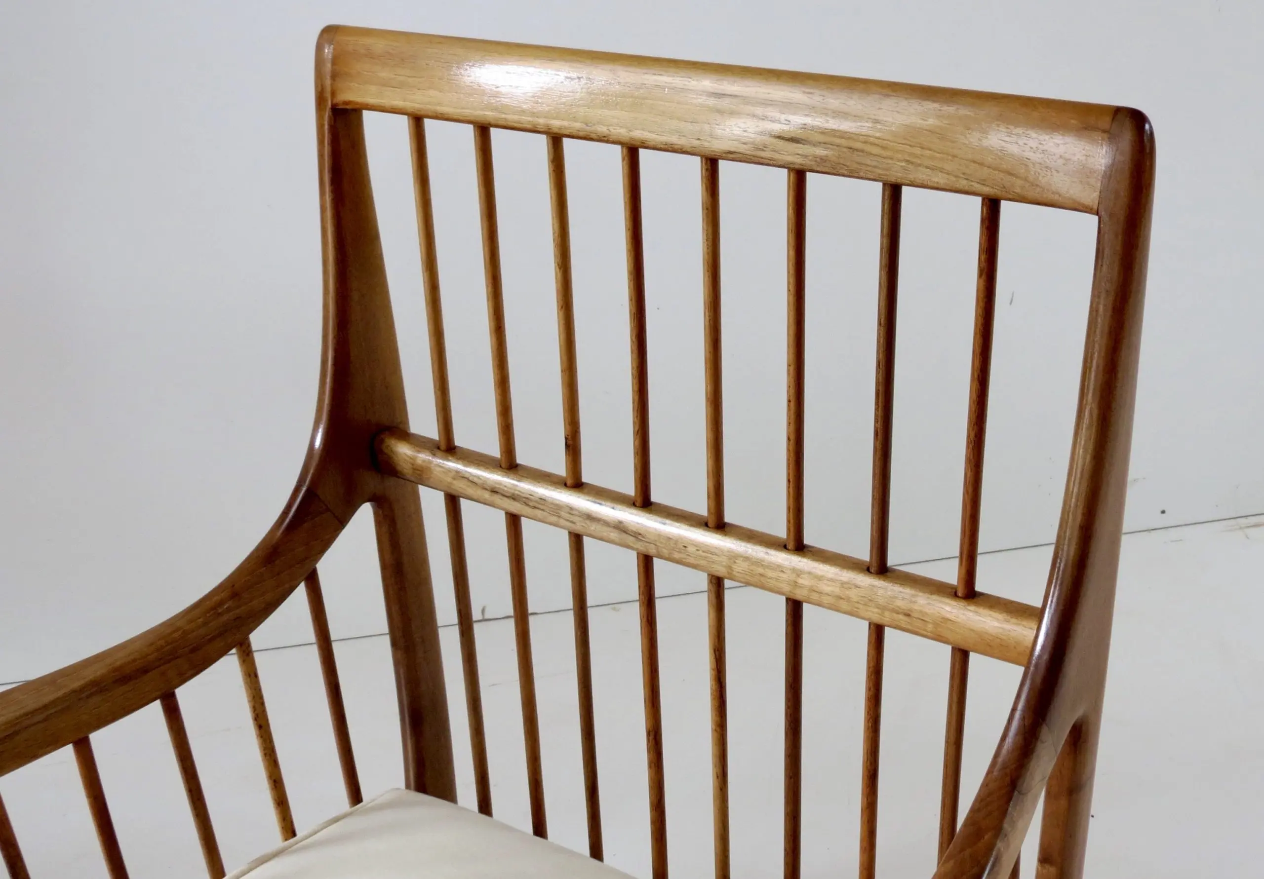 Rare Paolo Buffa White Cherrywood Armchair 118/F, 1950 — photo 8