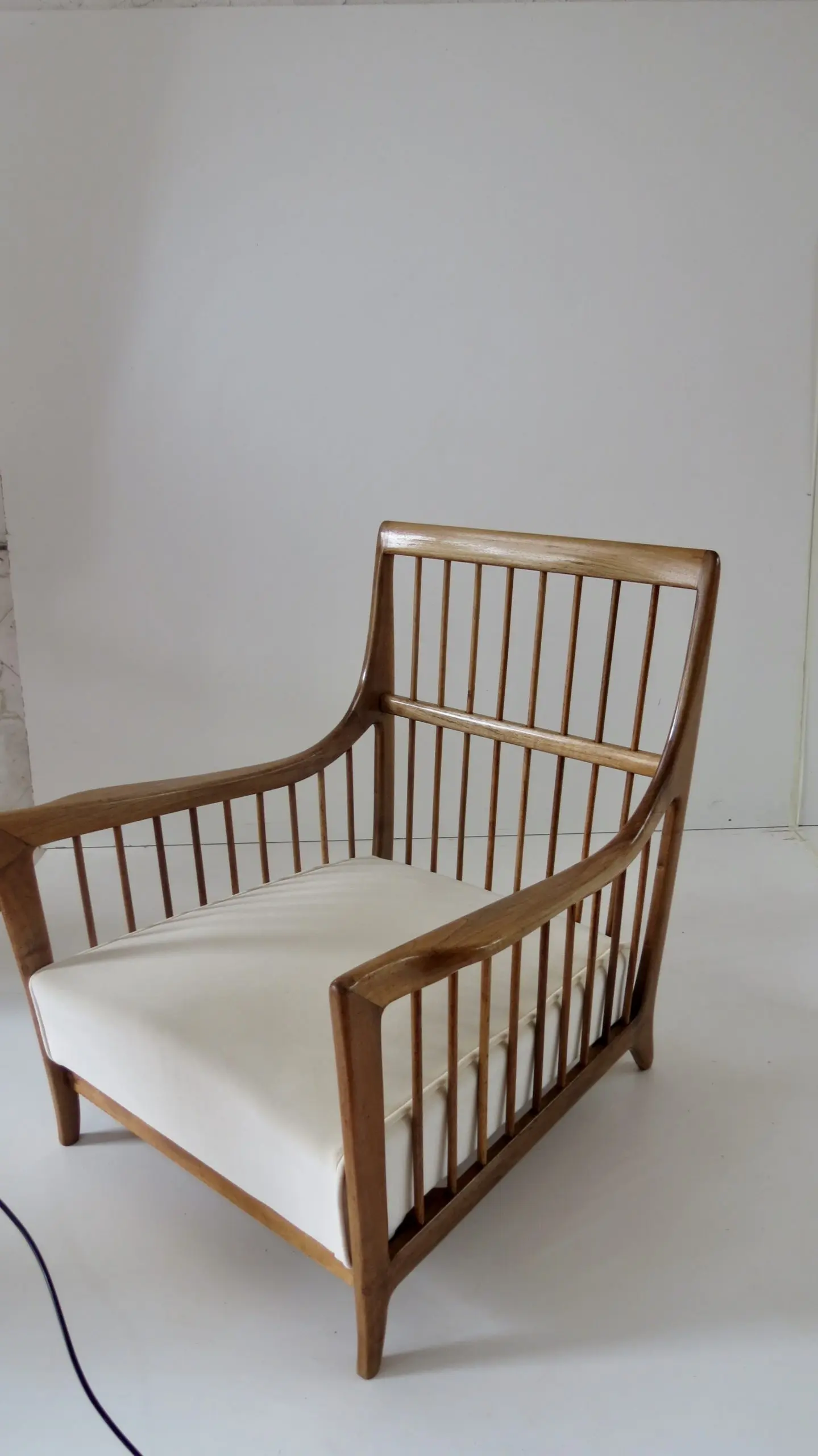 Rare Paolo Buffa White Cherrywood Armchair 118/F, 1950 — photo 10