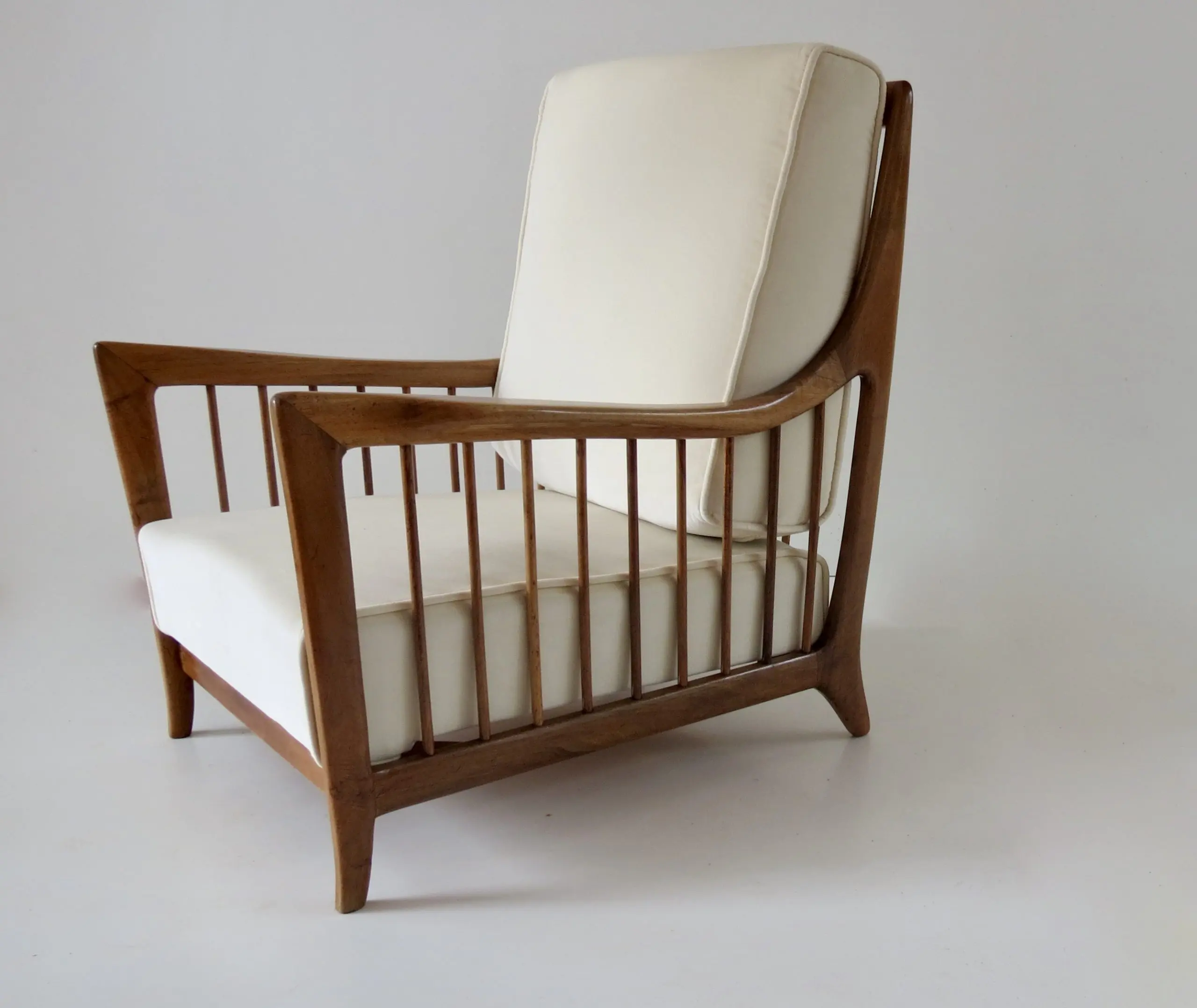 Rare Paolo Buffa White Cherrywood Armchair 118/F, 1950 — photo 6