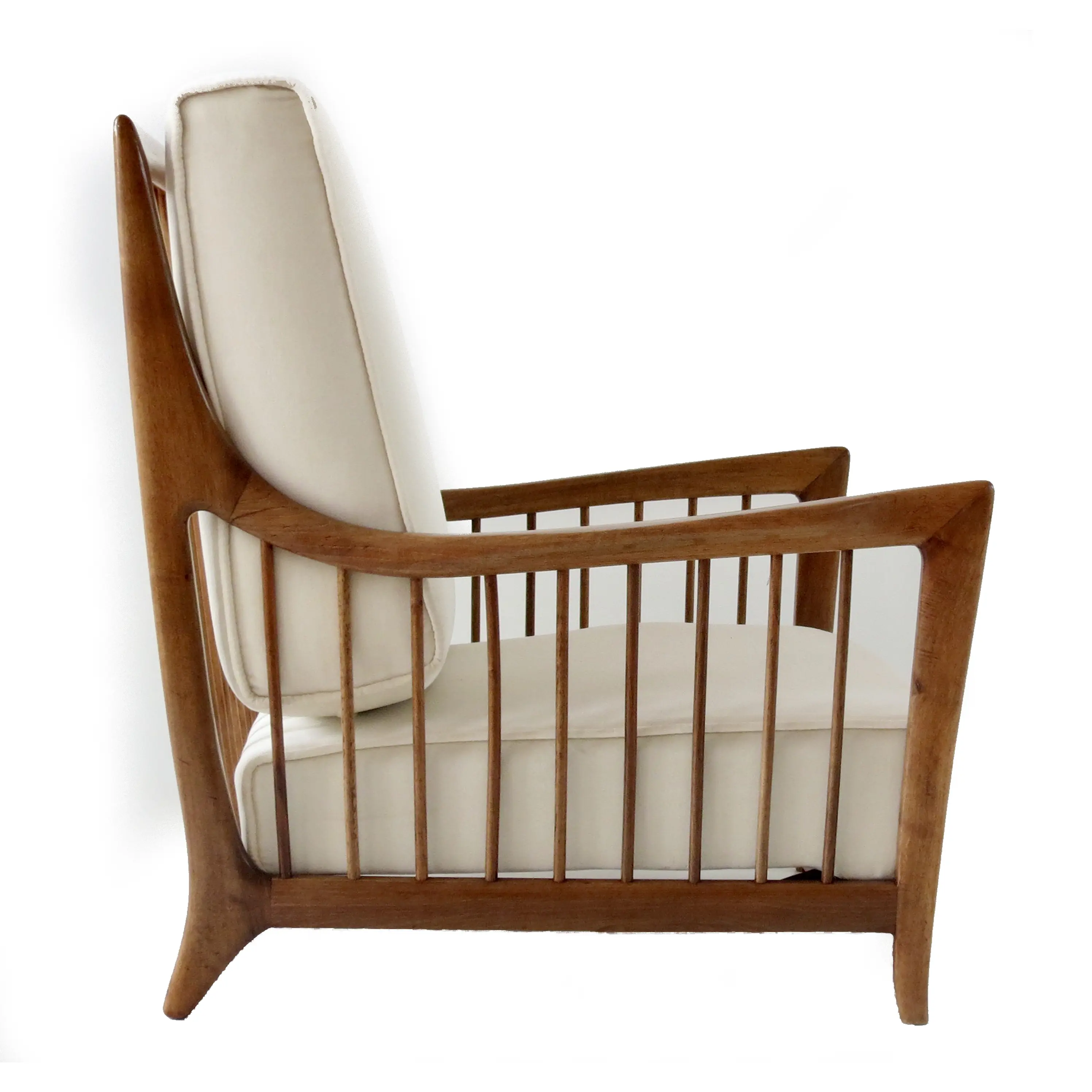 Rare Paolo Buffa White Cherrywood Armchair 118/F, 1950 — photo 22