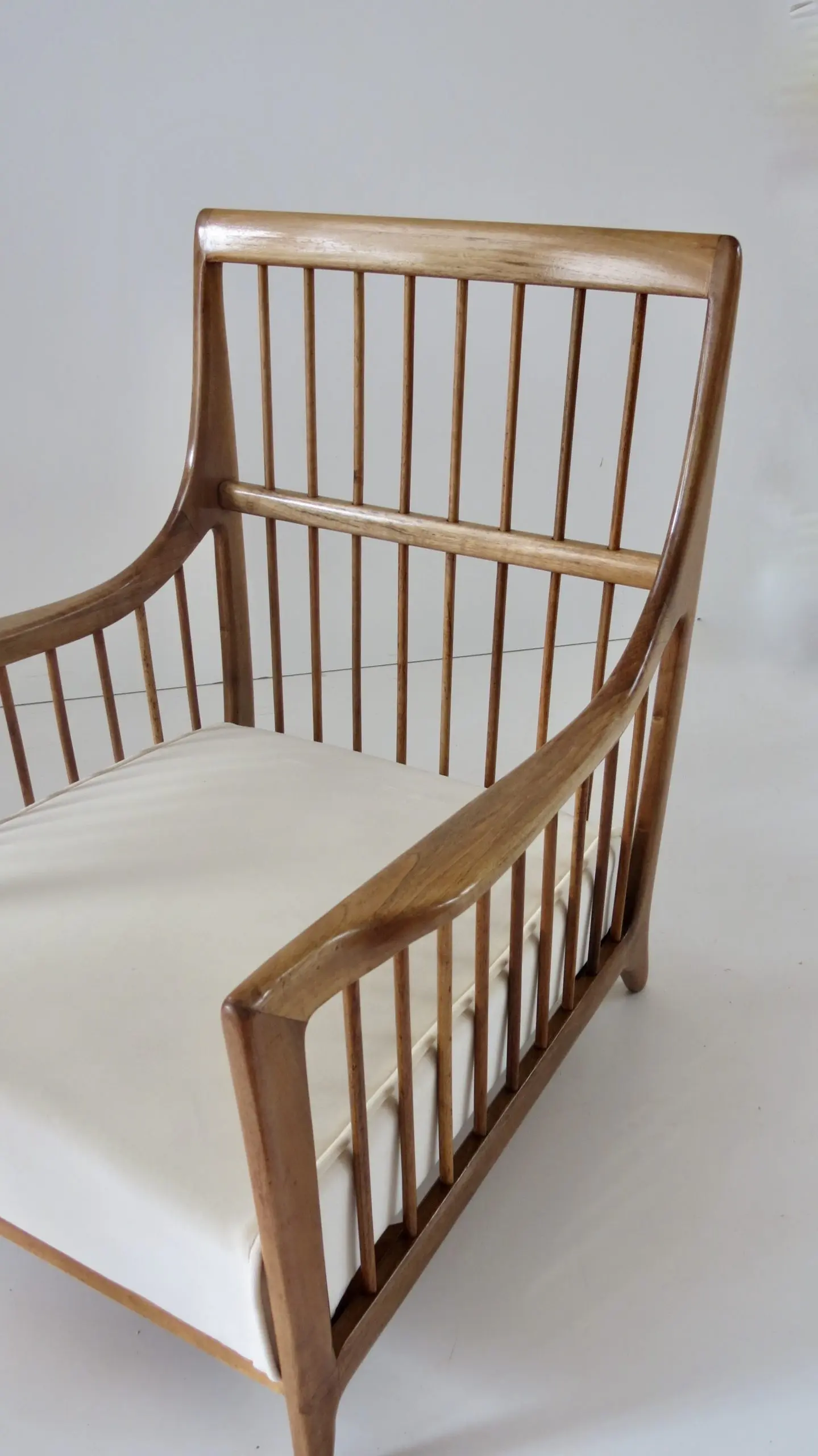 Rare Paolo Buffa White Cherrywood Armchair 118/F, 1950 — photo 9