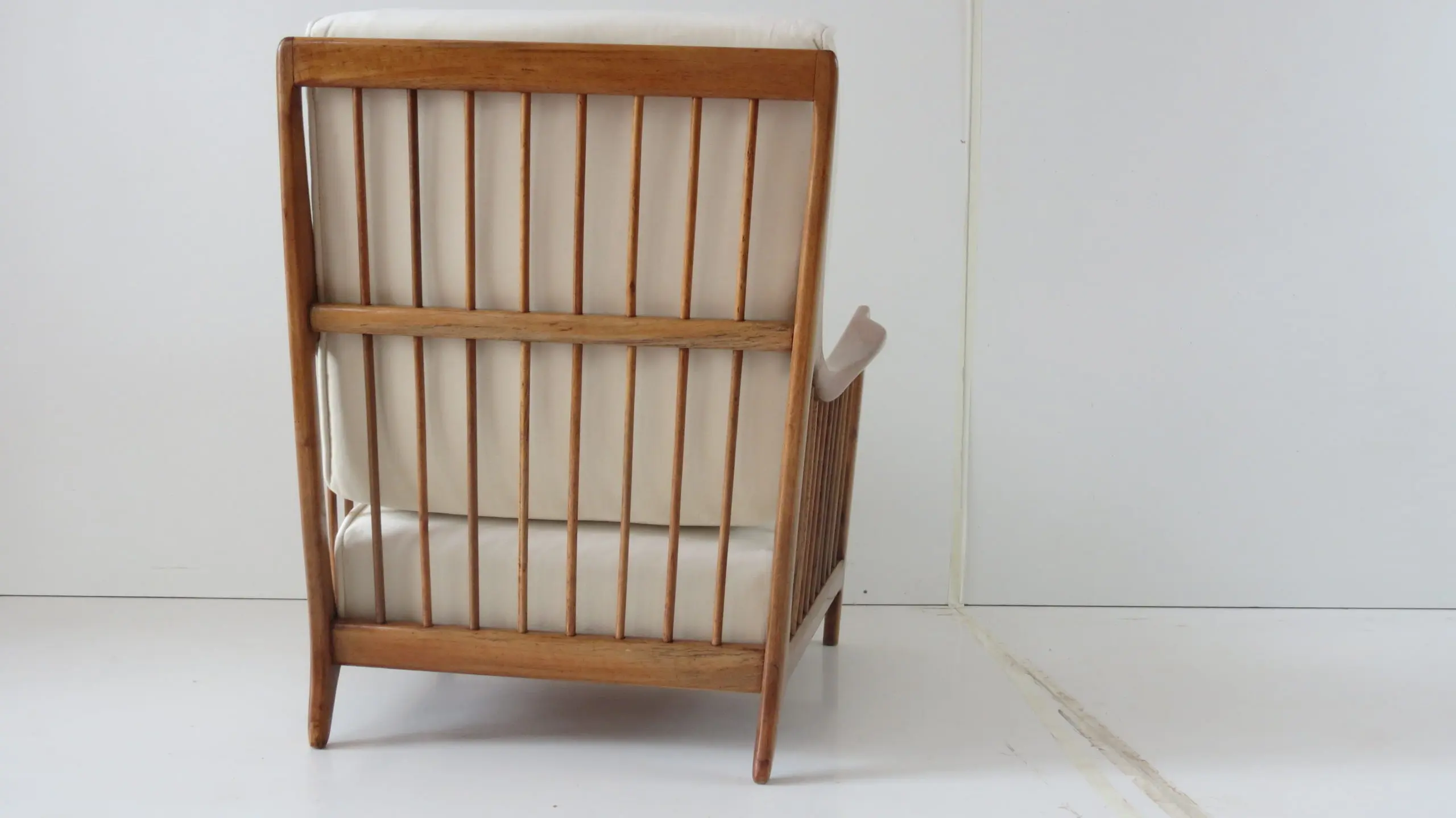 Rare Paolo Buffa White Cherrywood Armchair 118/F, 1950 — photo 19