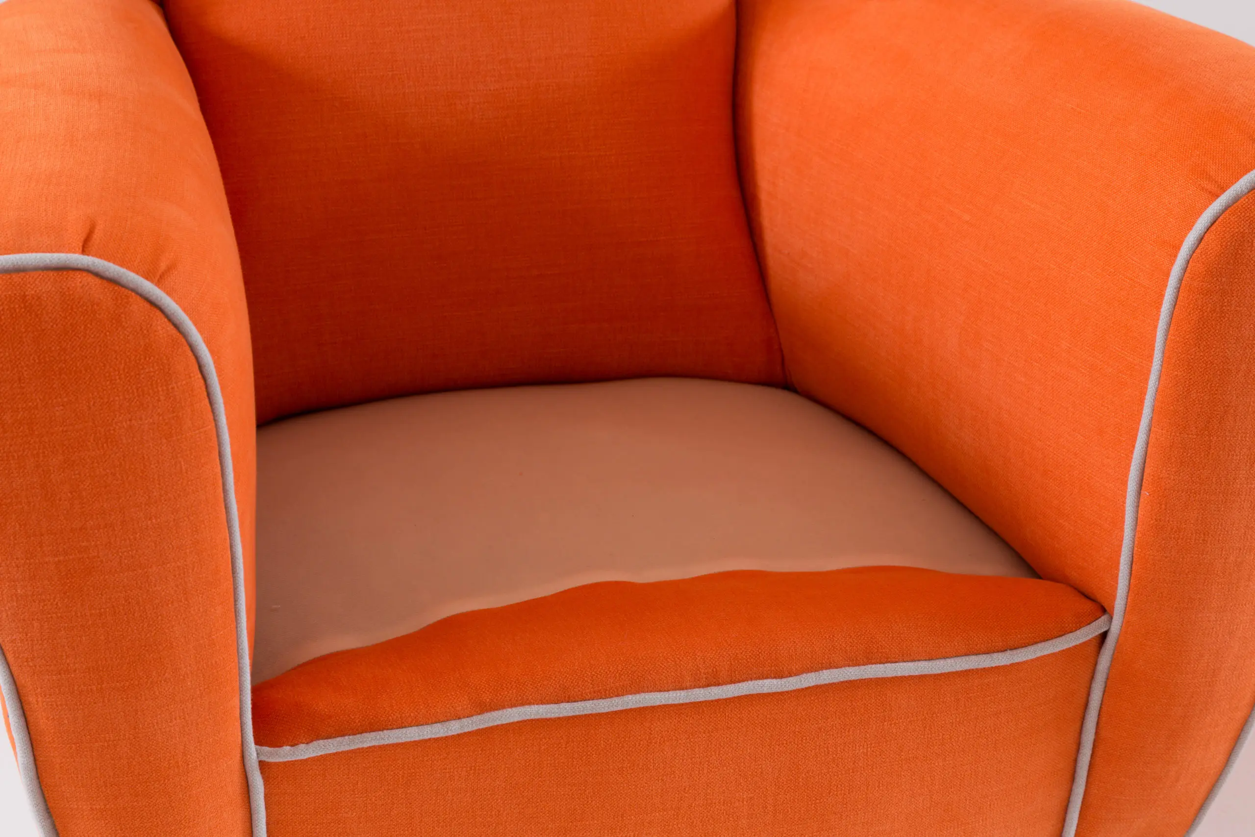 Pair of orange large wingback armchairs,att. to Melchiorre Bega, 1952 — photo 10