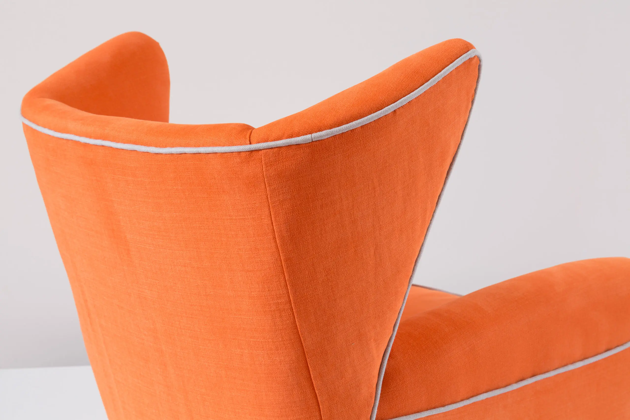 Pair of orange large wingback armchairs,att. to Melchiorre Bega, 1952 — photo 9