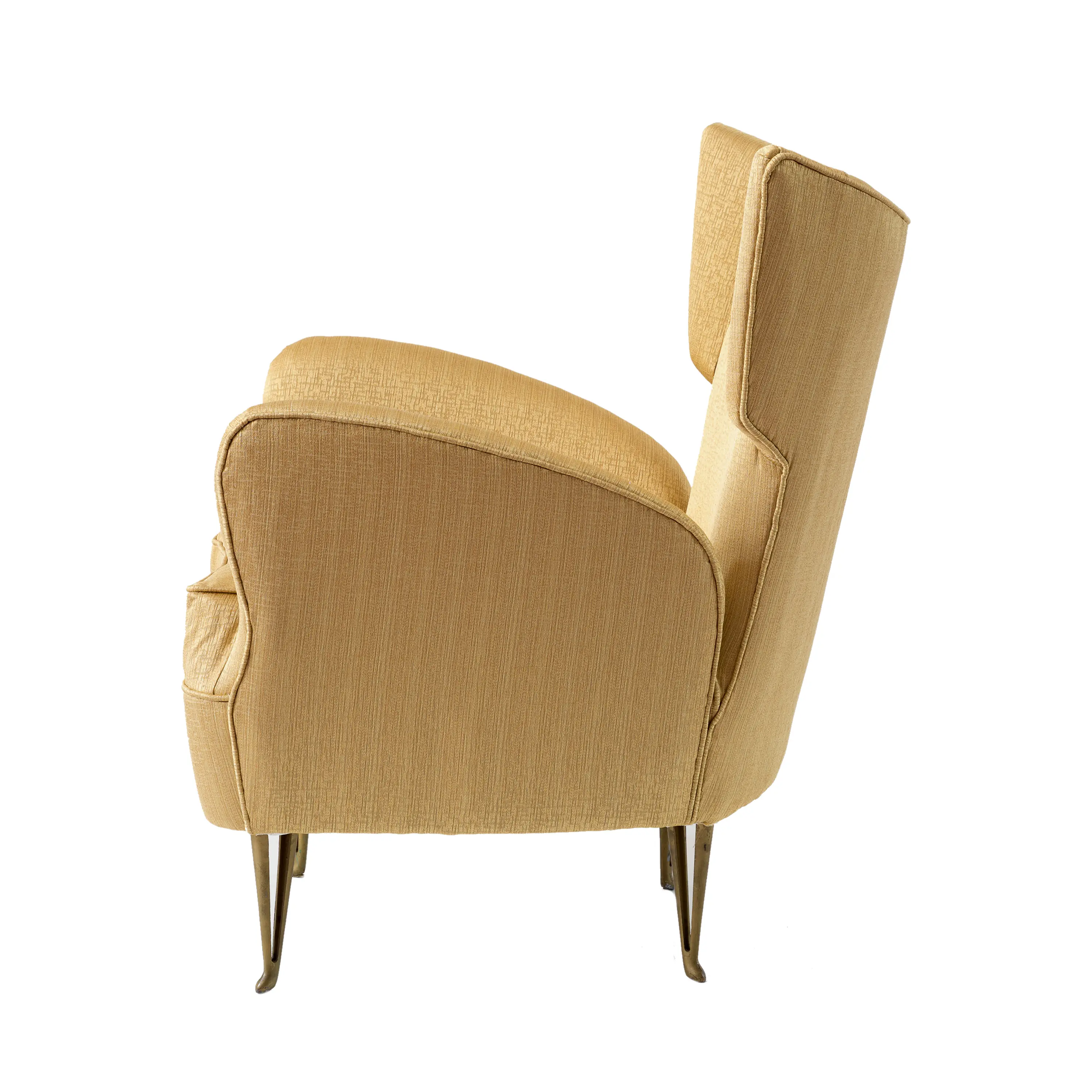 Elegant yellow Armchair by Melchiorre Bega , 1950 — Melchiorre Bega