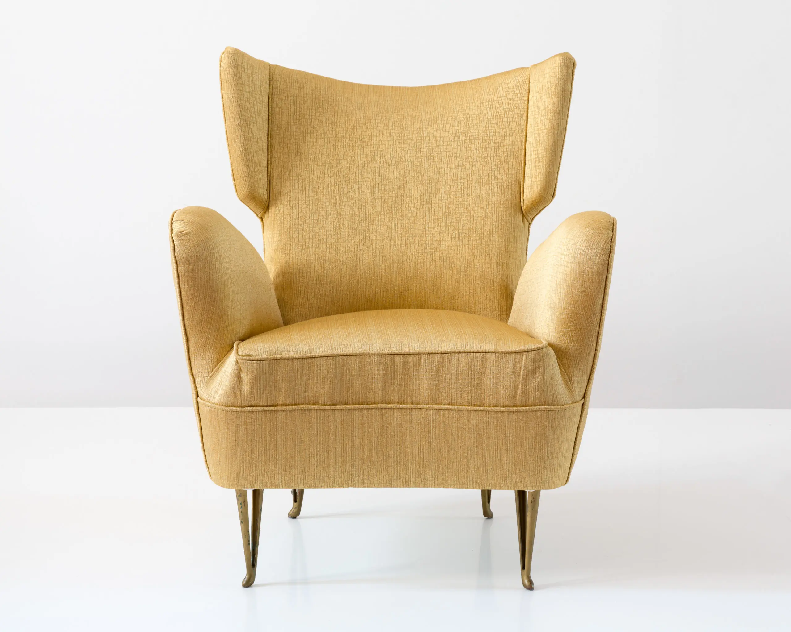 Elegant yellow Armchair by Melchiorre Bega , 1950 — image 3
