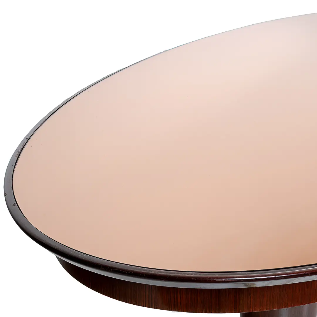 Rare Oval pink mirrored top Dining Table Attr. to Melchiorre Bega, circa 1950 — photo 8