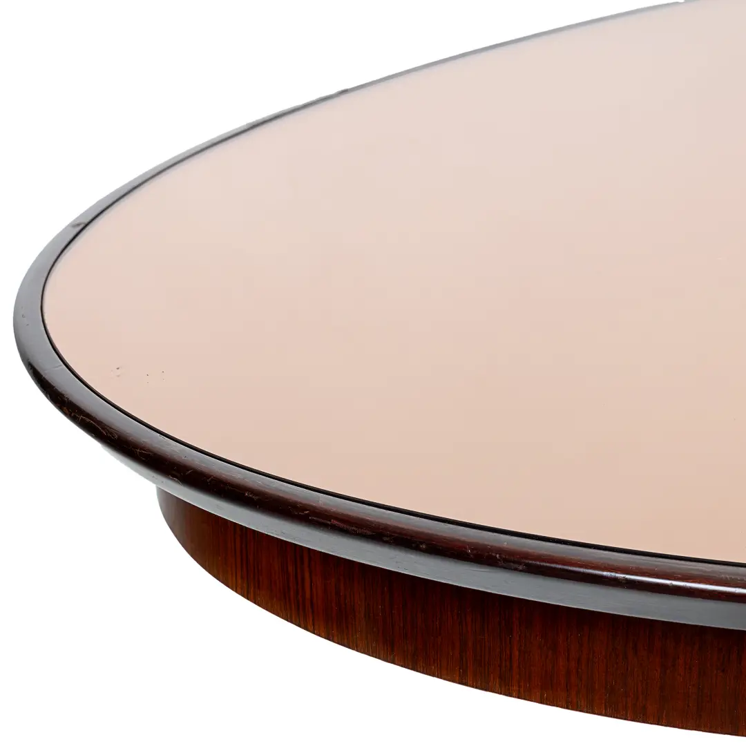Rare Oval pink mirrored top Dining Table Attr. to Melchiorre Bega, circa 1950 — photo 9