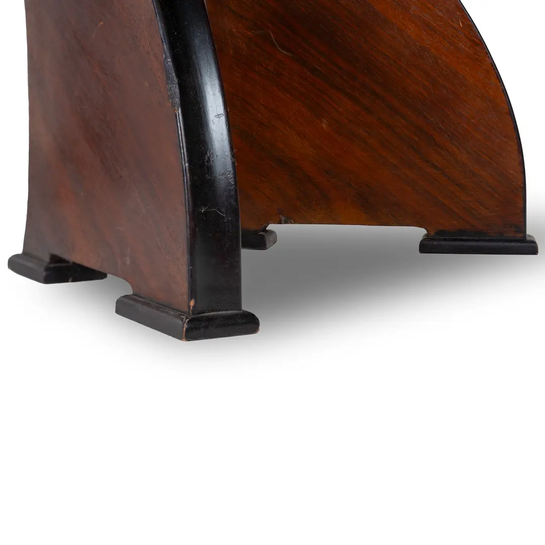 Italian Modern Rosewood Dining Table, black opaline glass top, circa 1940 — photo 8