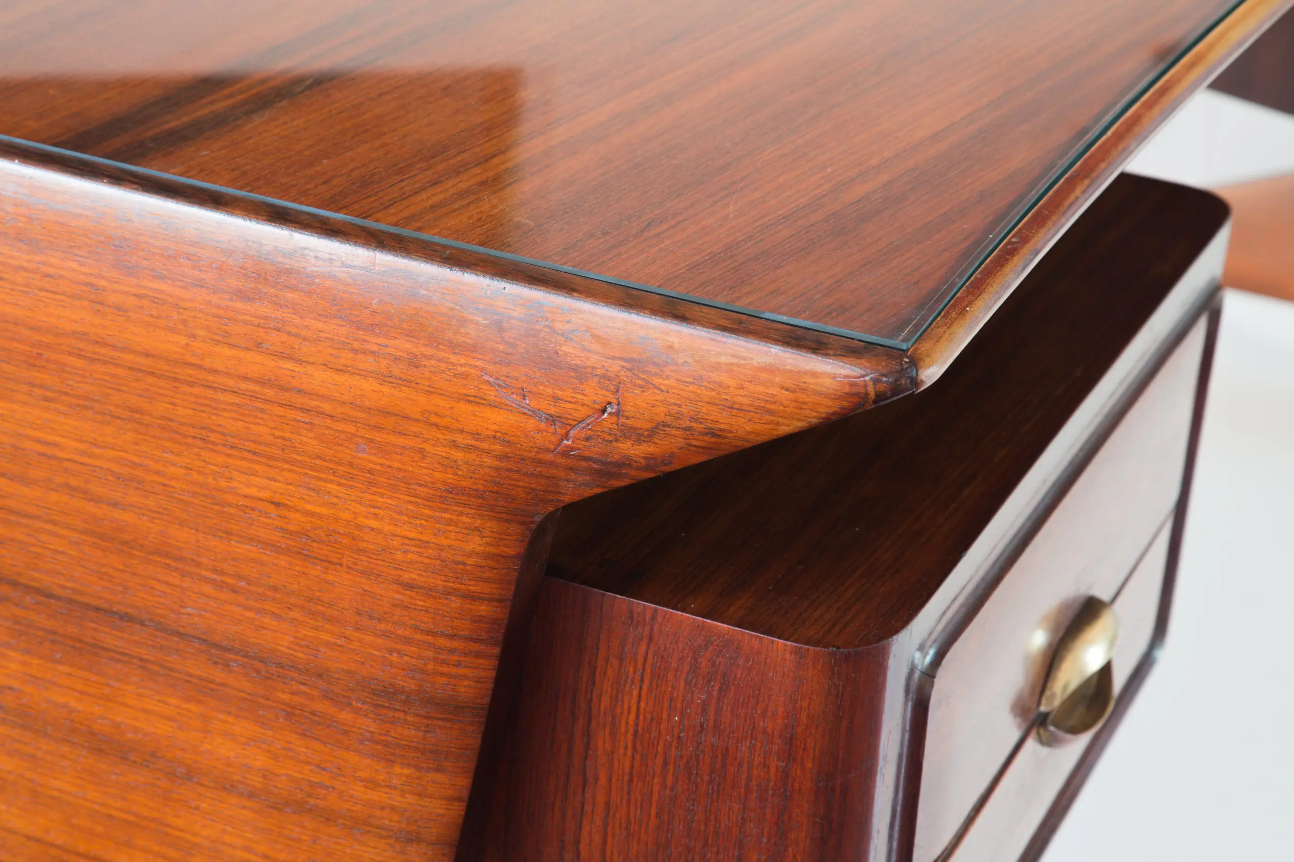 Important curved Guglielmo Ulrich Writing Desk, circa 1945 — photo 9