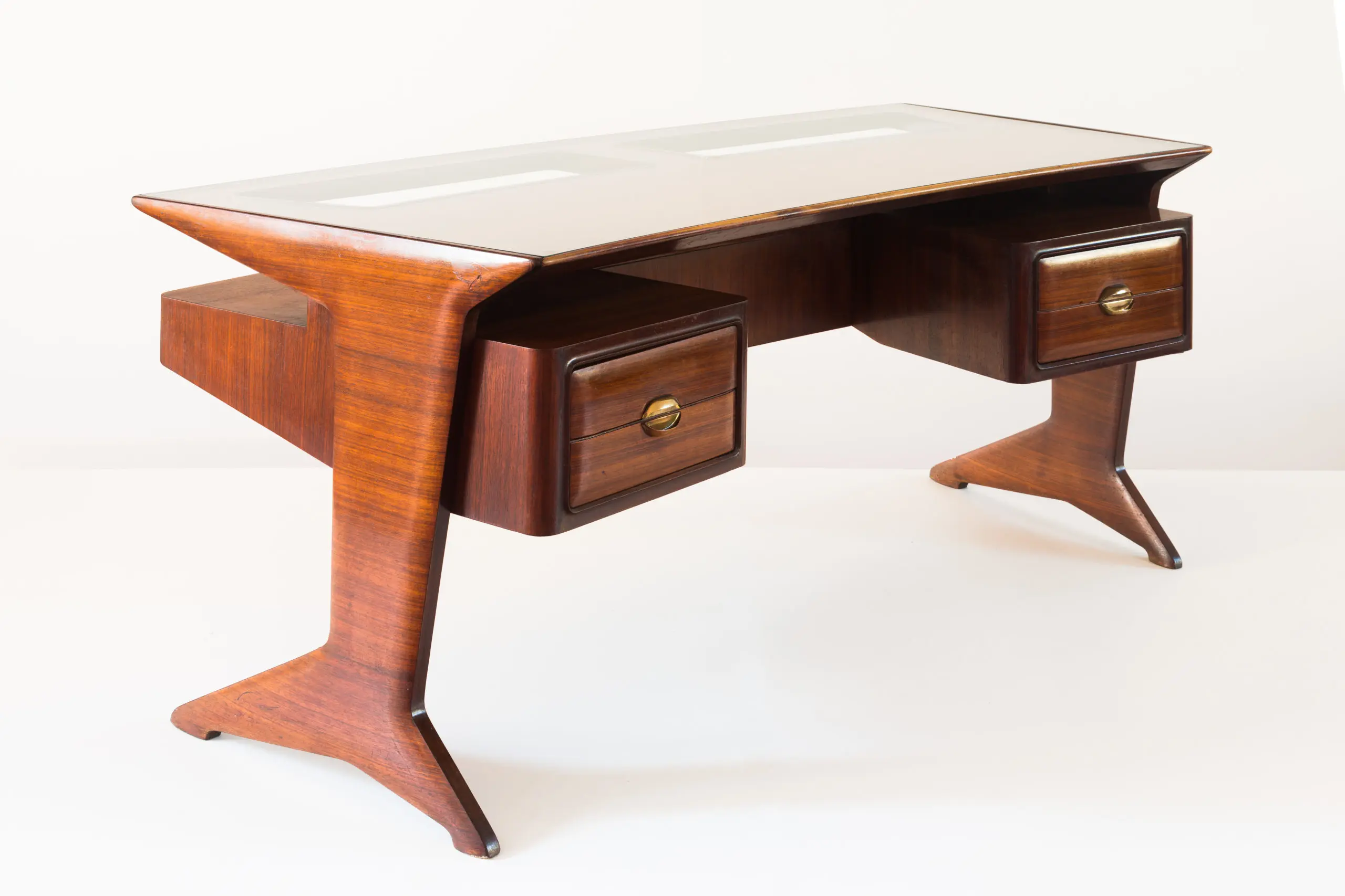 Important curved Guglielmo Ulrich Writing Desk, circa 1945 — photo 4