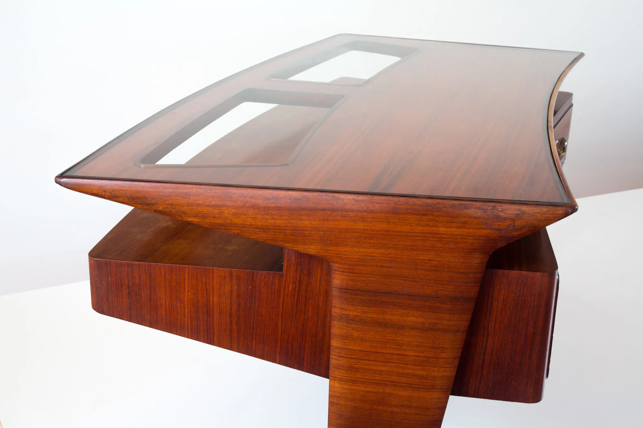 Important curved Guglielmo Ulrich Writing Desk, circa 1945 — photo 7