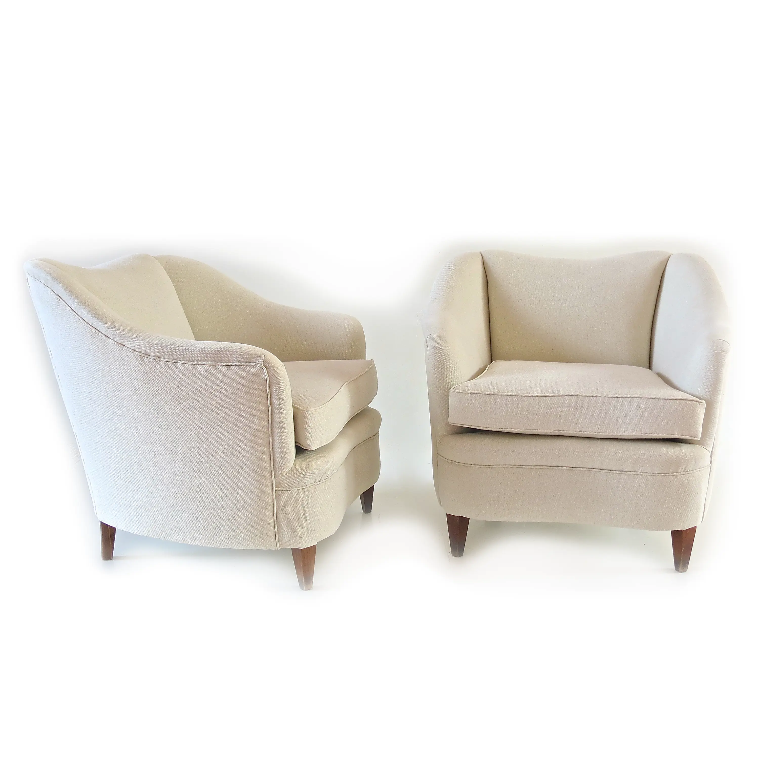 Gio Ponti Pair of White Armchairs Casa & Giardino, 1938 — Gio Ponti