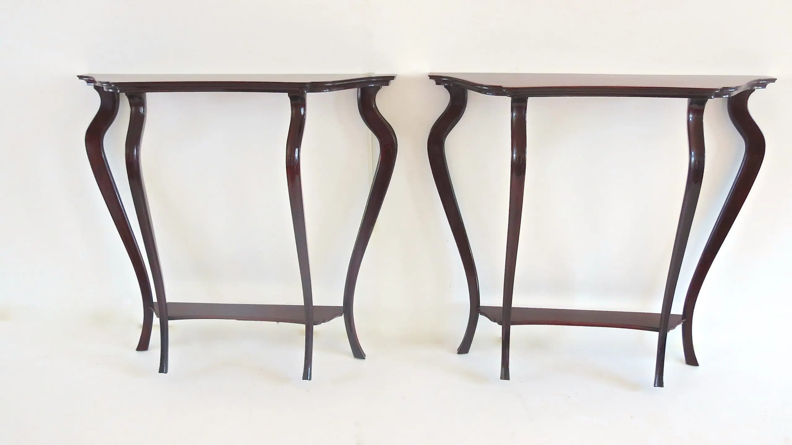 Pair of Unique Walnut Curved Console by Arch. Tempestini, 1951 — photo 4