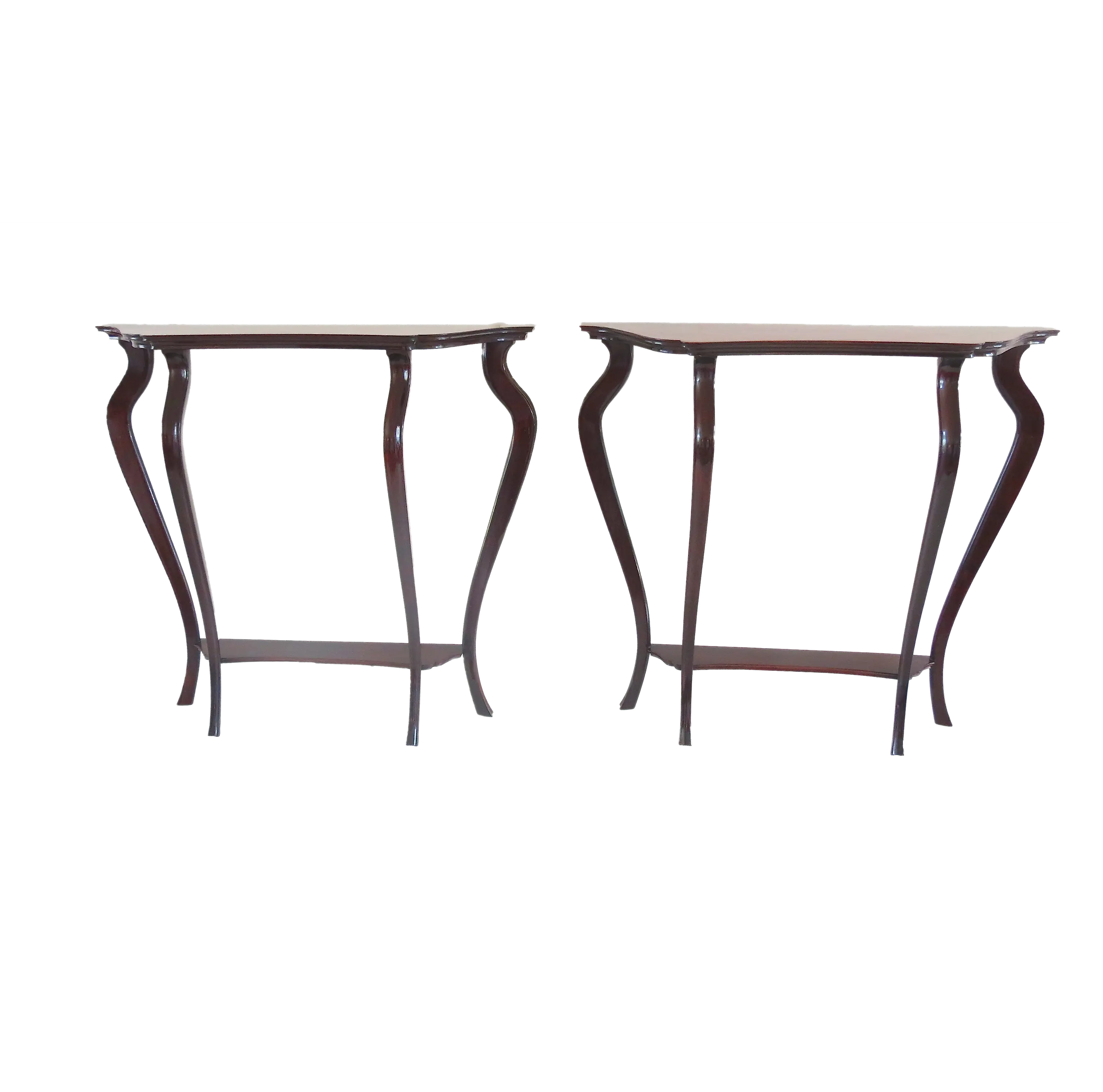 Pair of Unique Walnut Curved Console by Arch. Tempestini, 1951 — photo 18