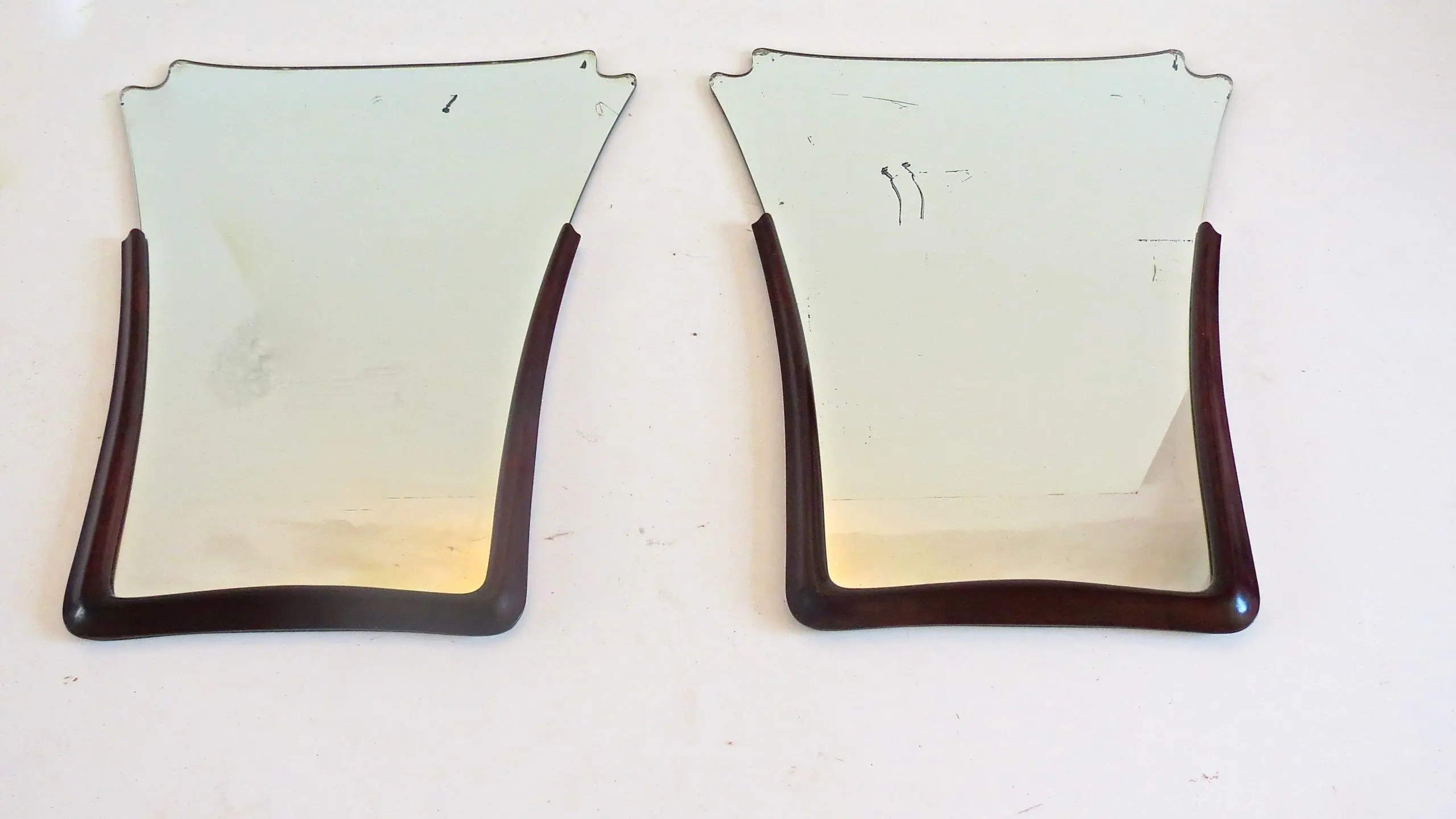 Pair of Unique Walnut Curved Console by Arch. Tempestini, 1951 — photo 17