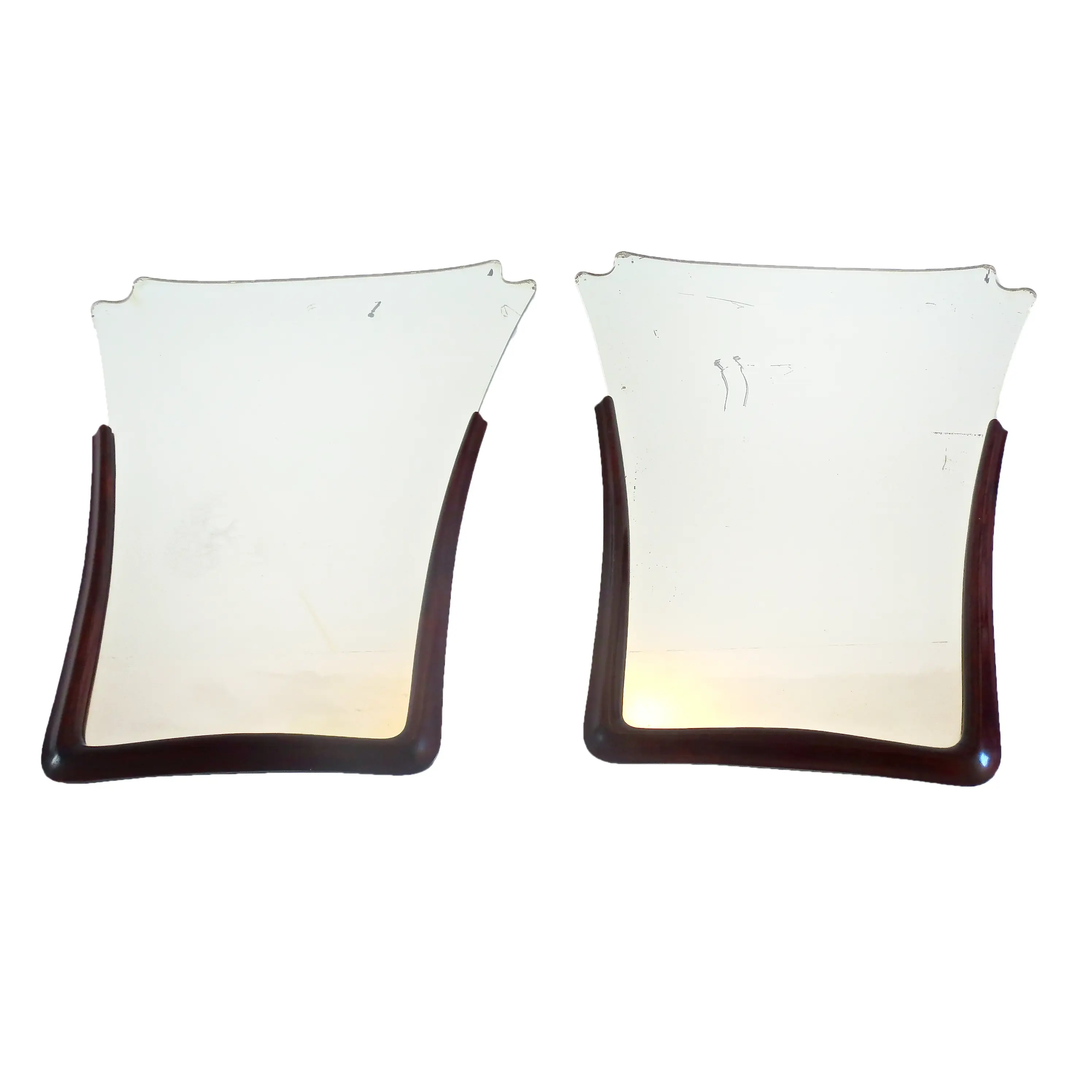 Pair of Unique Walnut Wall Mirrors by Arch. Tempestini, 1951 — Maurizio Tempestini