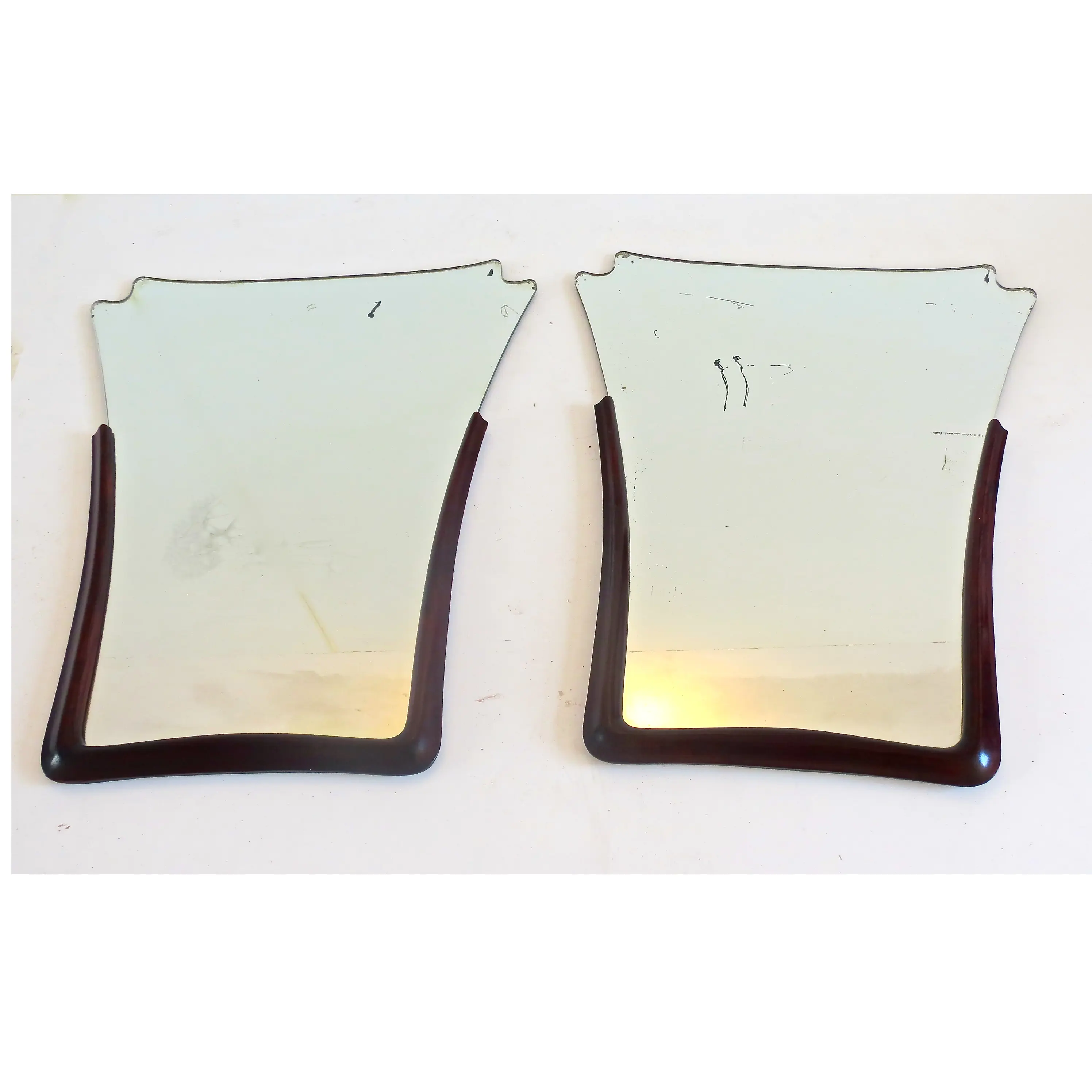 Pair of Unique Walnut Wall Mirrors by Arch. Tempestini, 1951 — photo 16