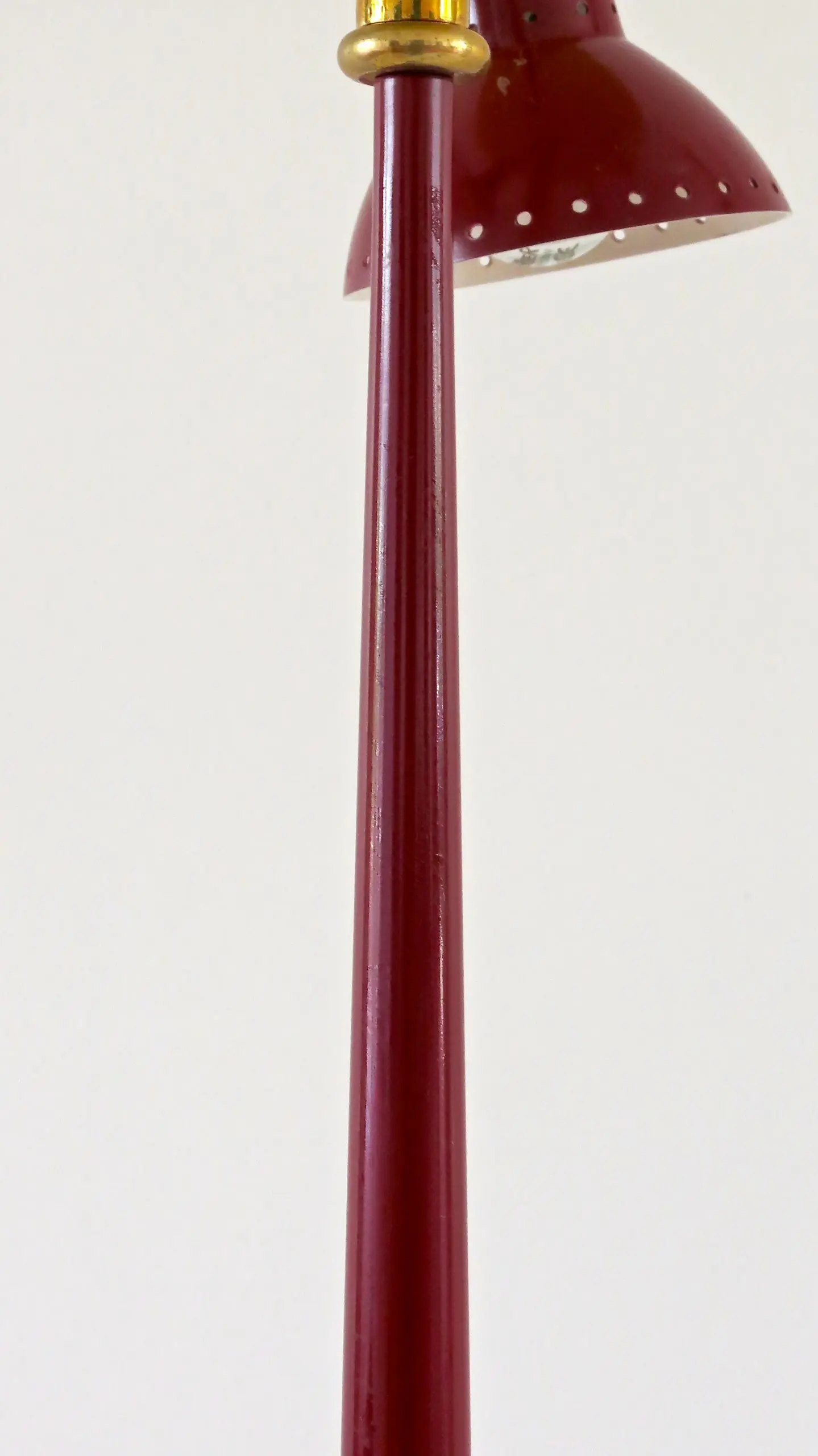 three lights red floor Lamp,  by Lumi circa 1950 — photo 5
