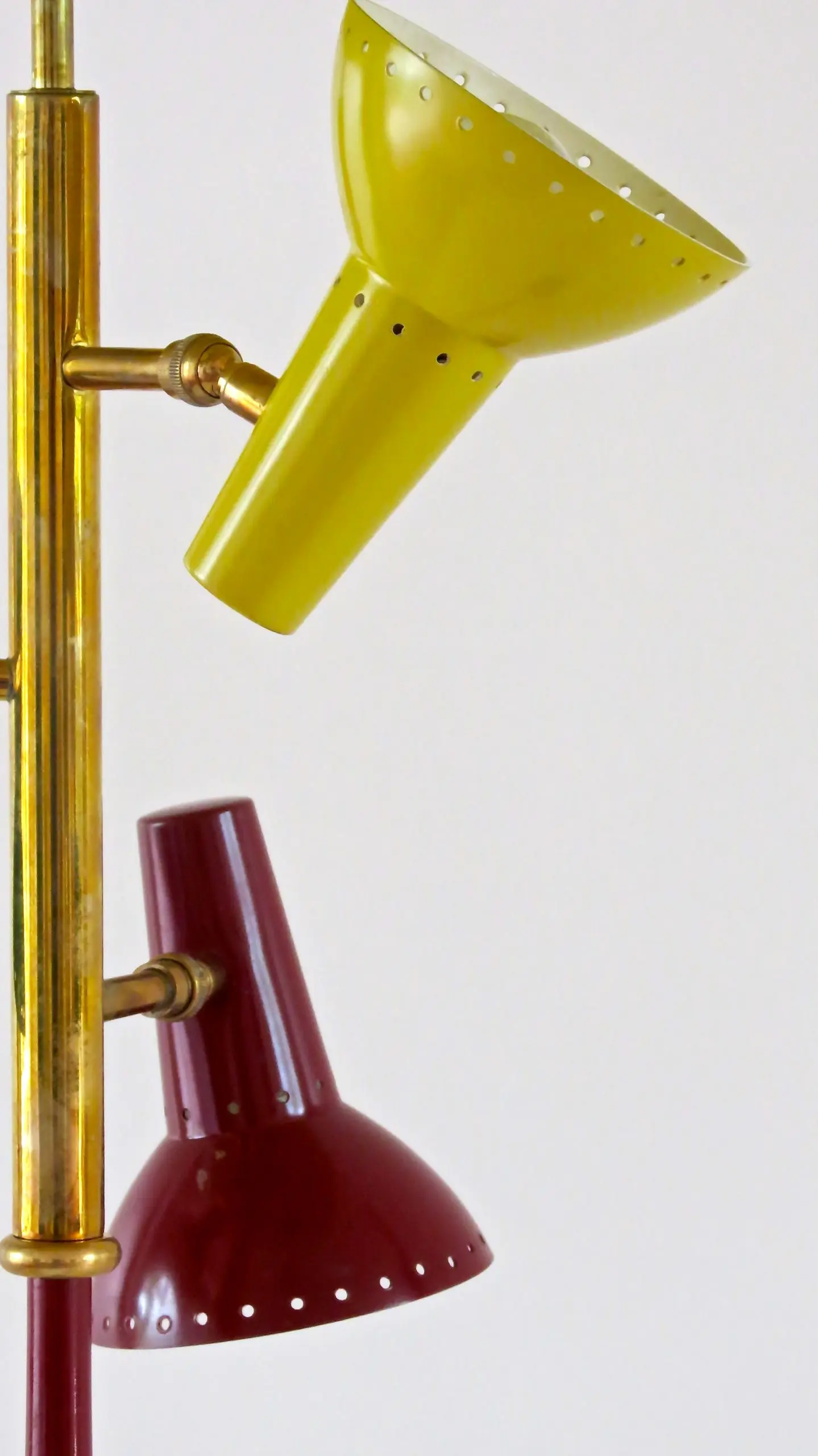 three lights red floor Lamp, by Lumi circa 1950 — image 3