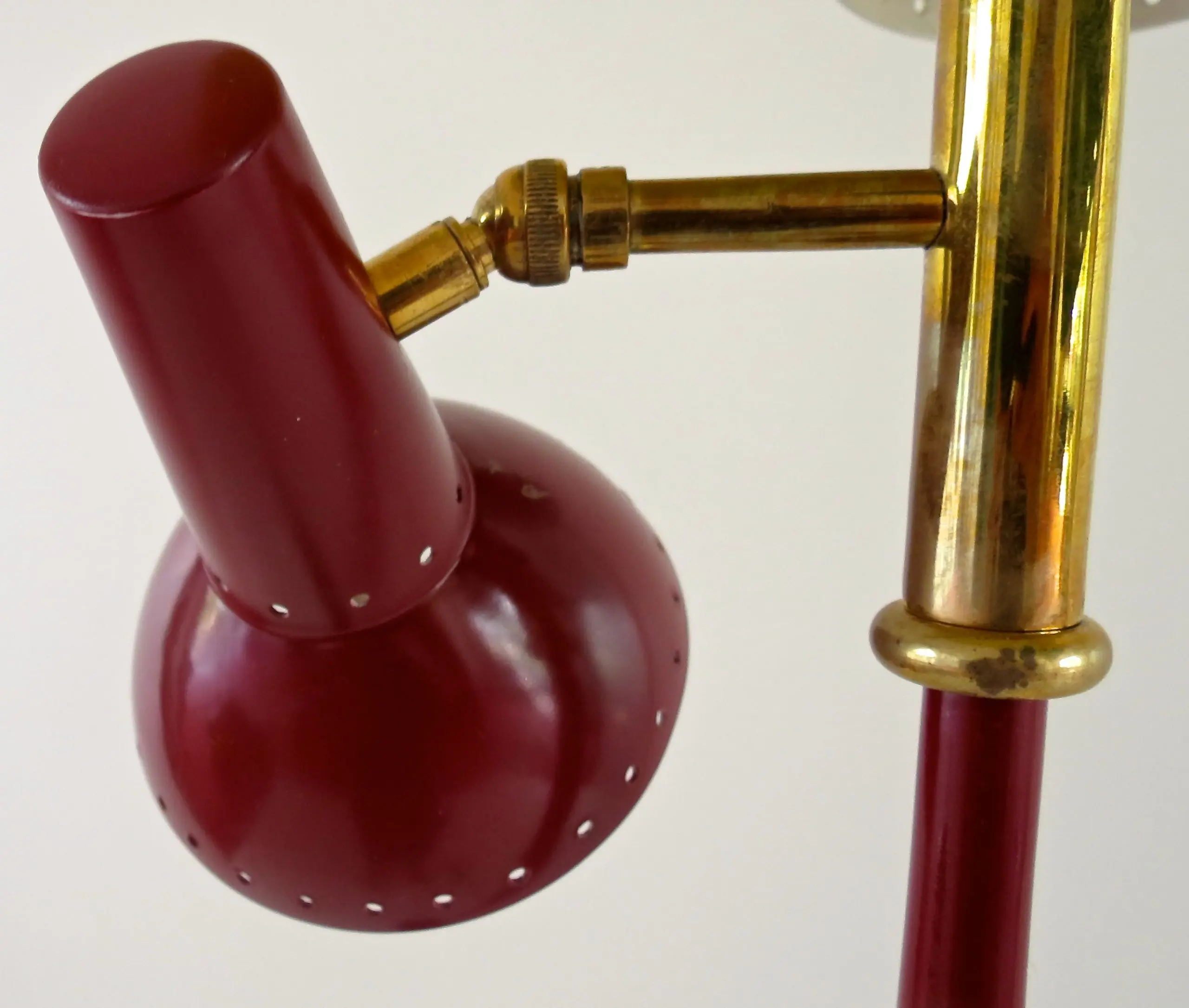three lights red floor Lamp,  by Lumi circa 1950 — photo 11