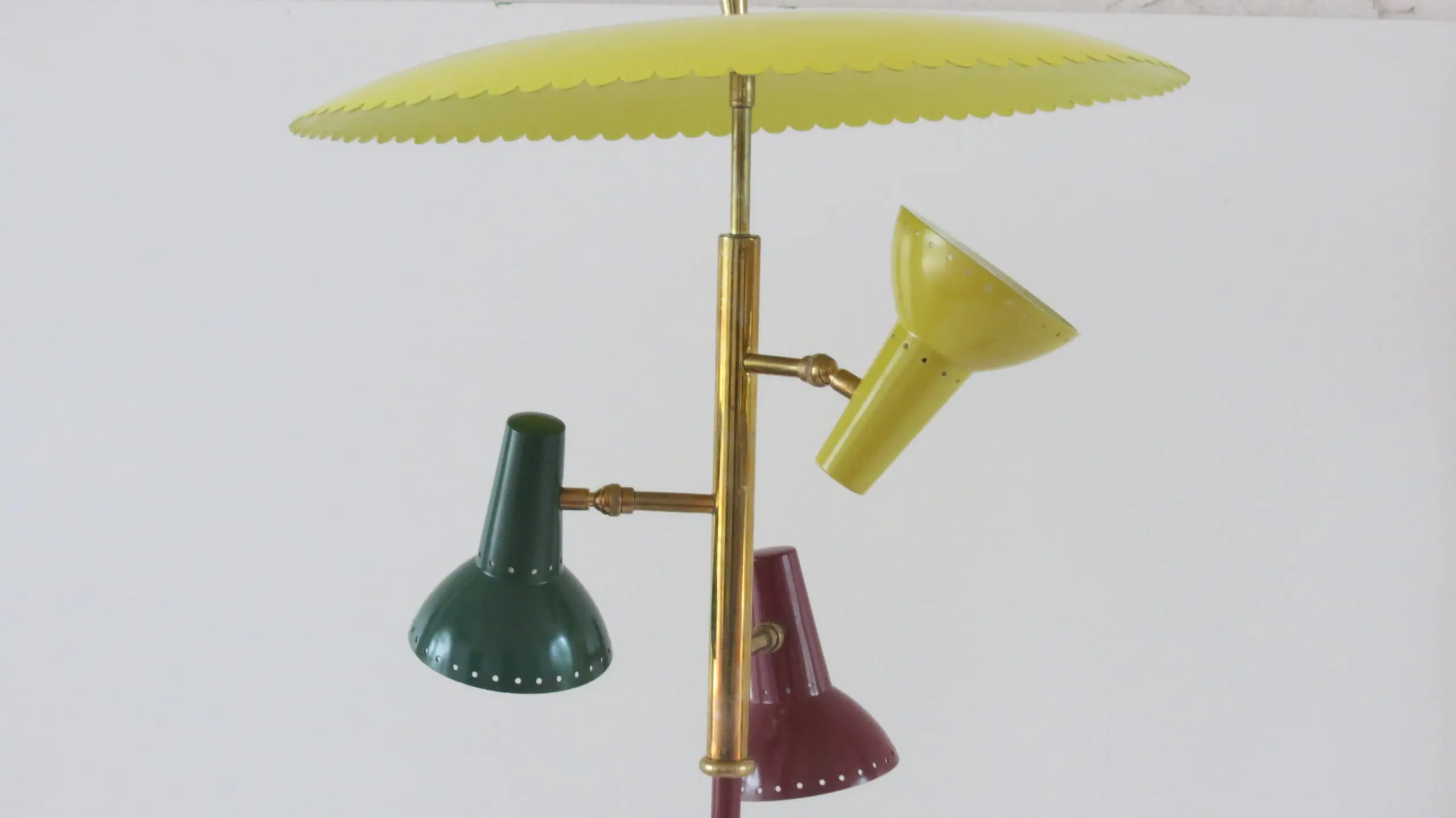 three lights red floor Lamp,  by Lumi circa 1950 — photo 14