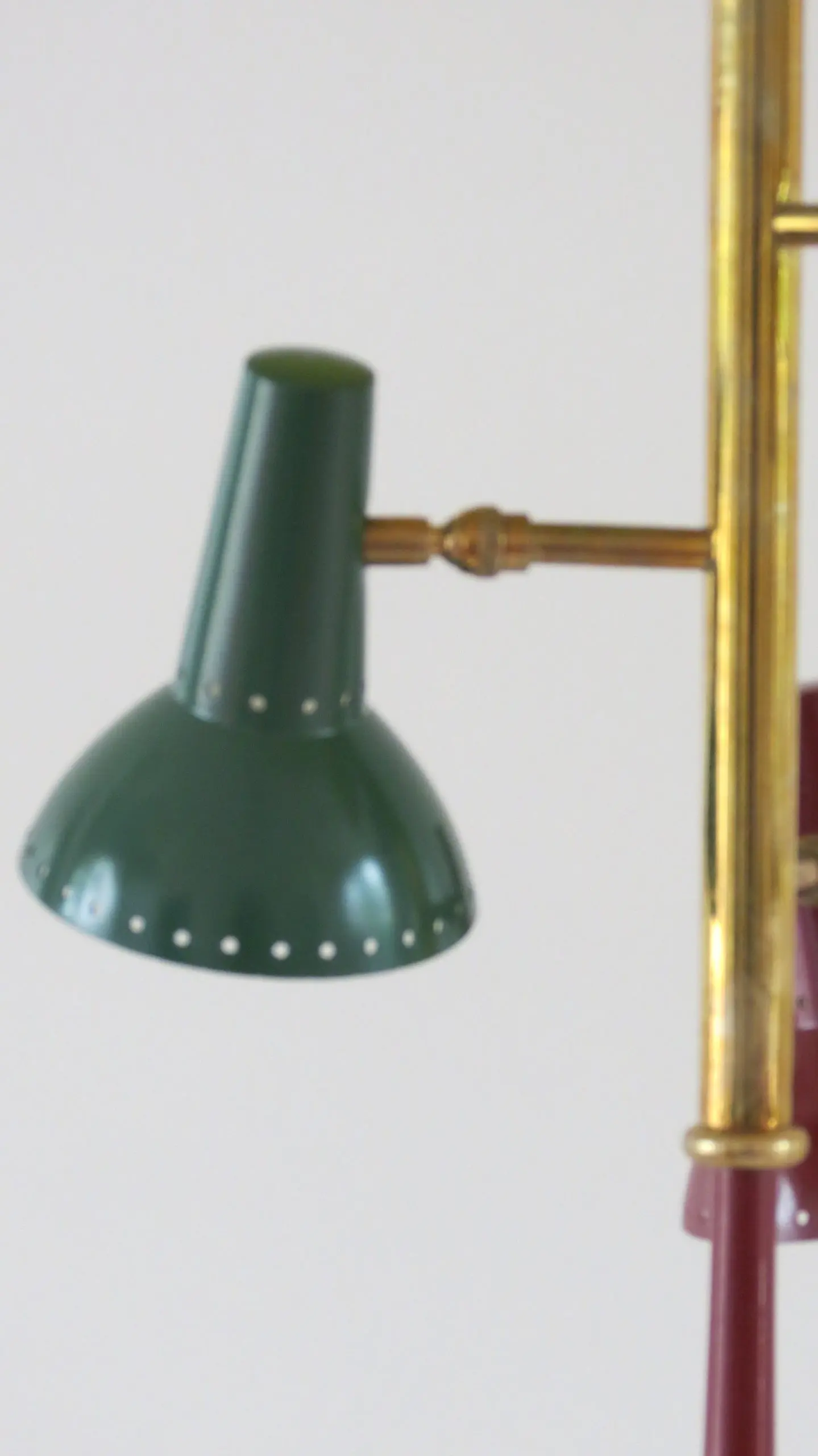 three lights red floor Lamp,  by Lumi circa 1950 — photo 4
