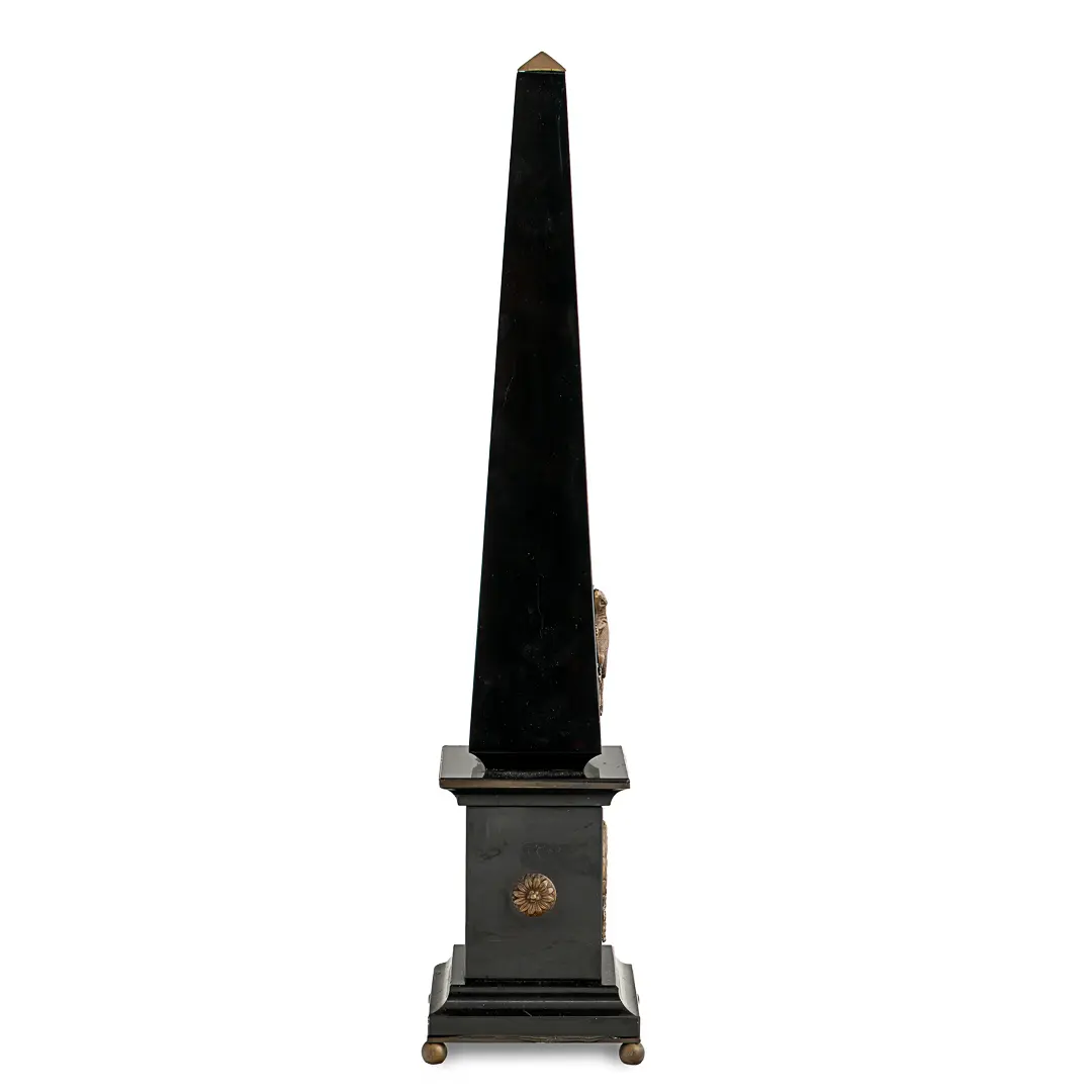 Pair of black marble and bronze obelisks "GOLD LIZARD", limited edition, 2017 — image 3