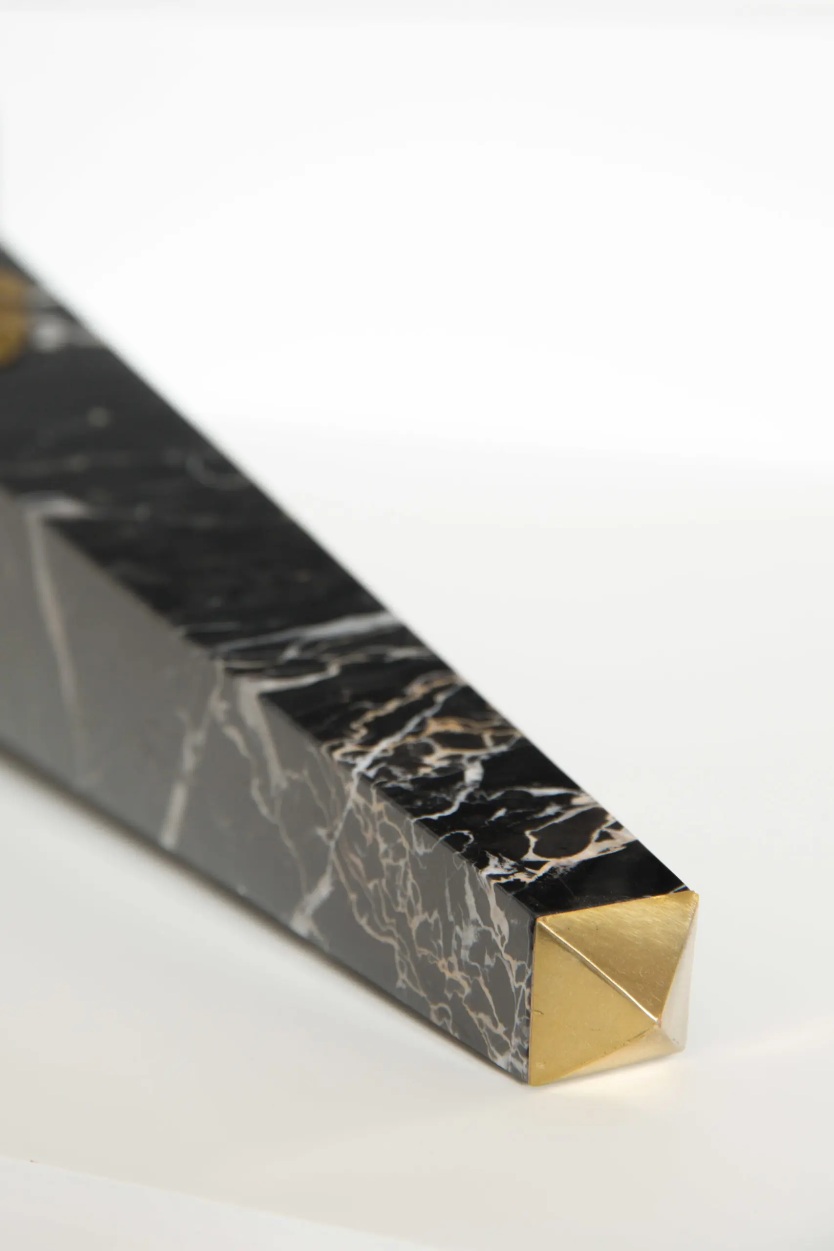 Pair of portoro marble and bronze obelisks "GOLD LION" ,limited edition, 2017 — image 3