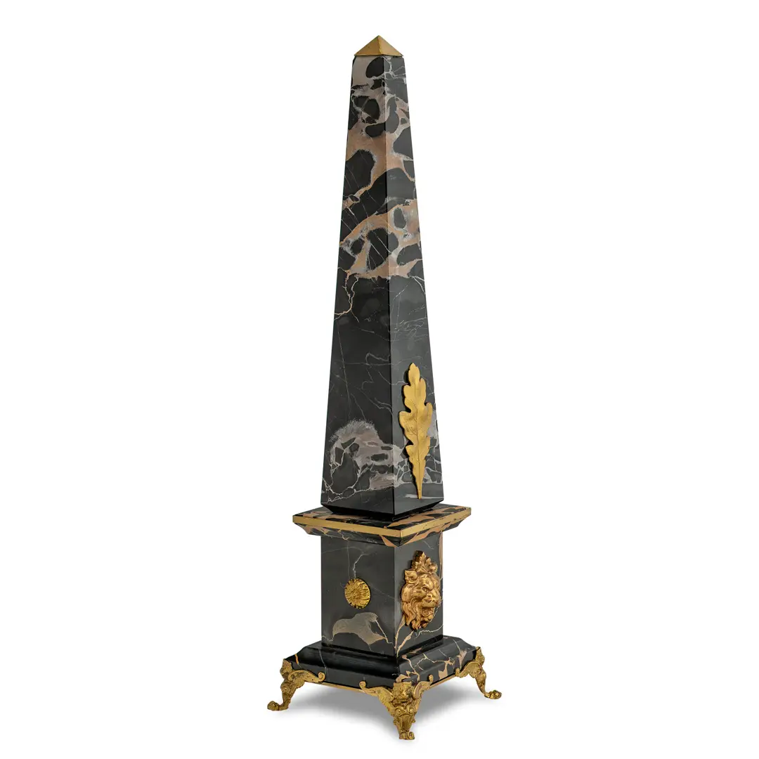 Pair of portoro marble and bronze obelisks "GOLD LION" ,limited edition, 2017 — image 2