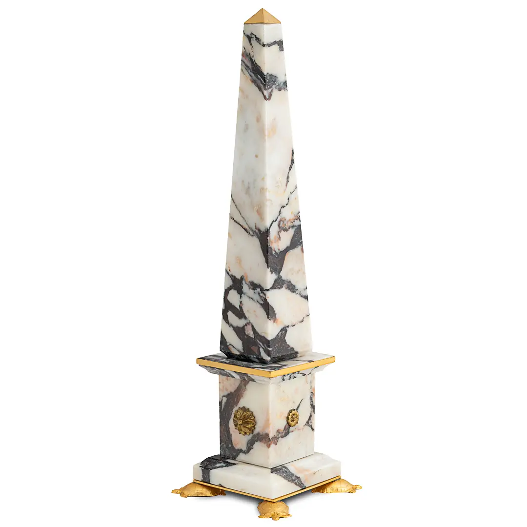 Pair of italian breccia medicea marble and bronze obelisks, "CRABS", limited edition, 2017 — image 2