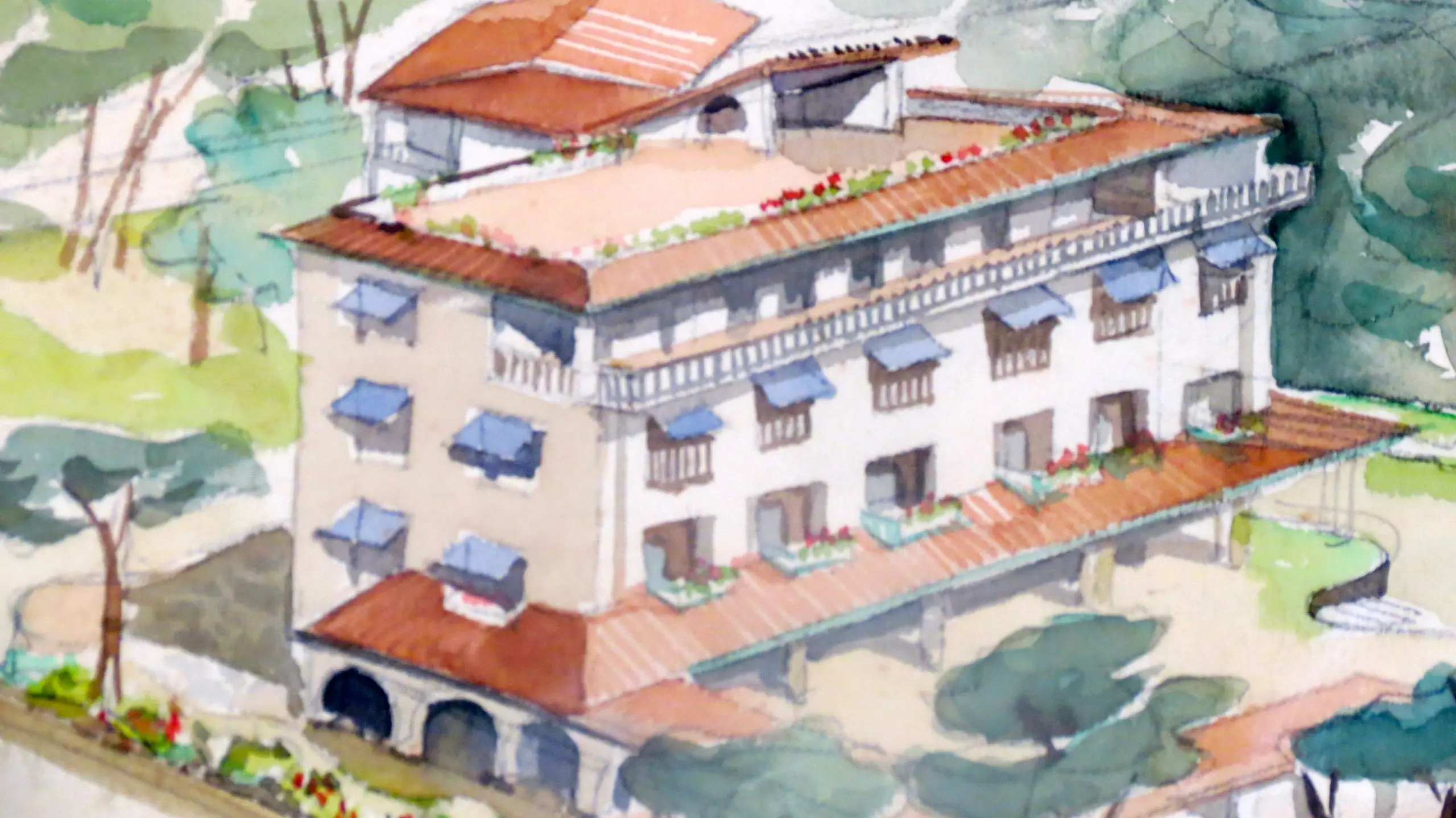 Watercolors on Paper "ALBERGO AL FORTE" Lato Mare by Maurizio Tempestini, 1939 — photo 6