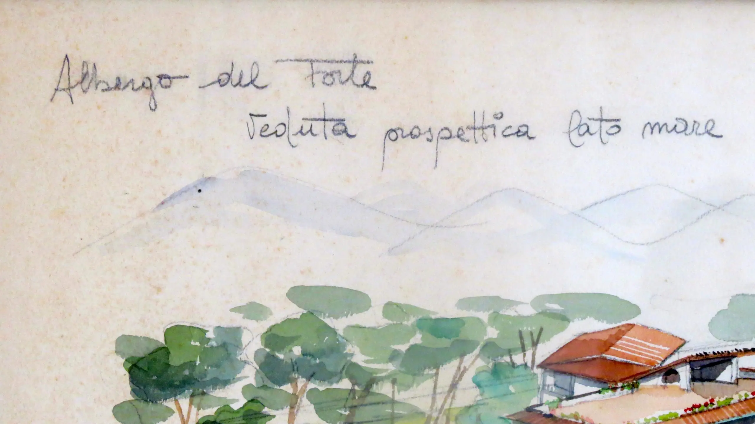 Watercolors on Paper "ALBERGO AL FORTE" Lato Mare by Maurizio Tempestini, 1939 — photo 7