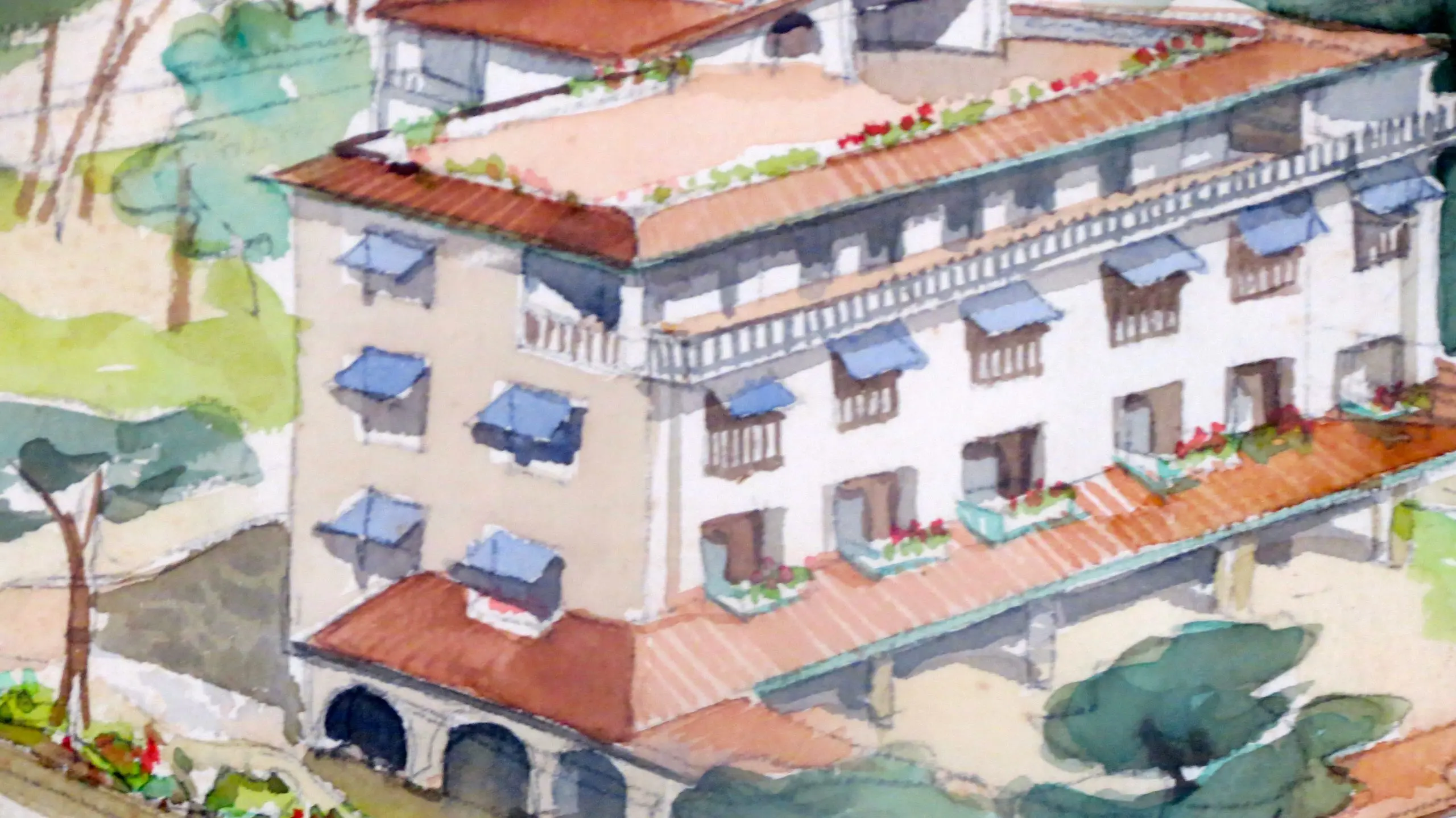Watercolors on Paper "ALBERGO AL FORTE" Lato Mare by Maurizio Tempestini, 1939 — photo 4